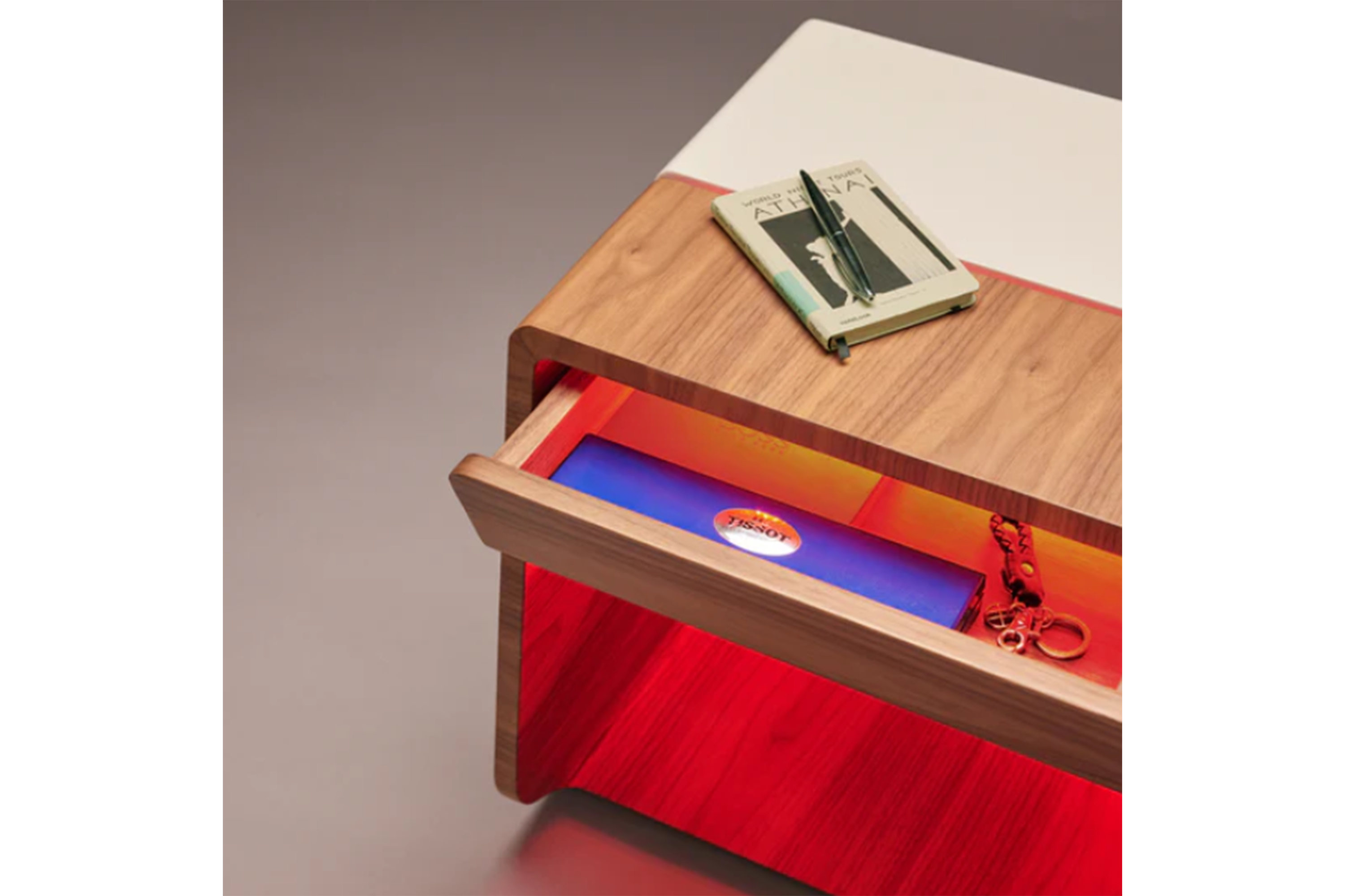 Illuminated American Walnut Nightstand
