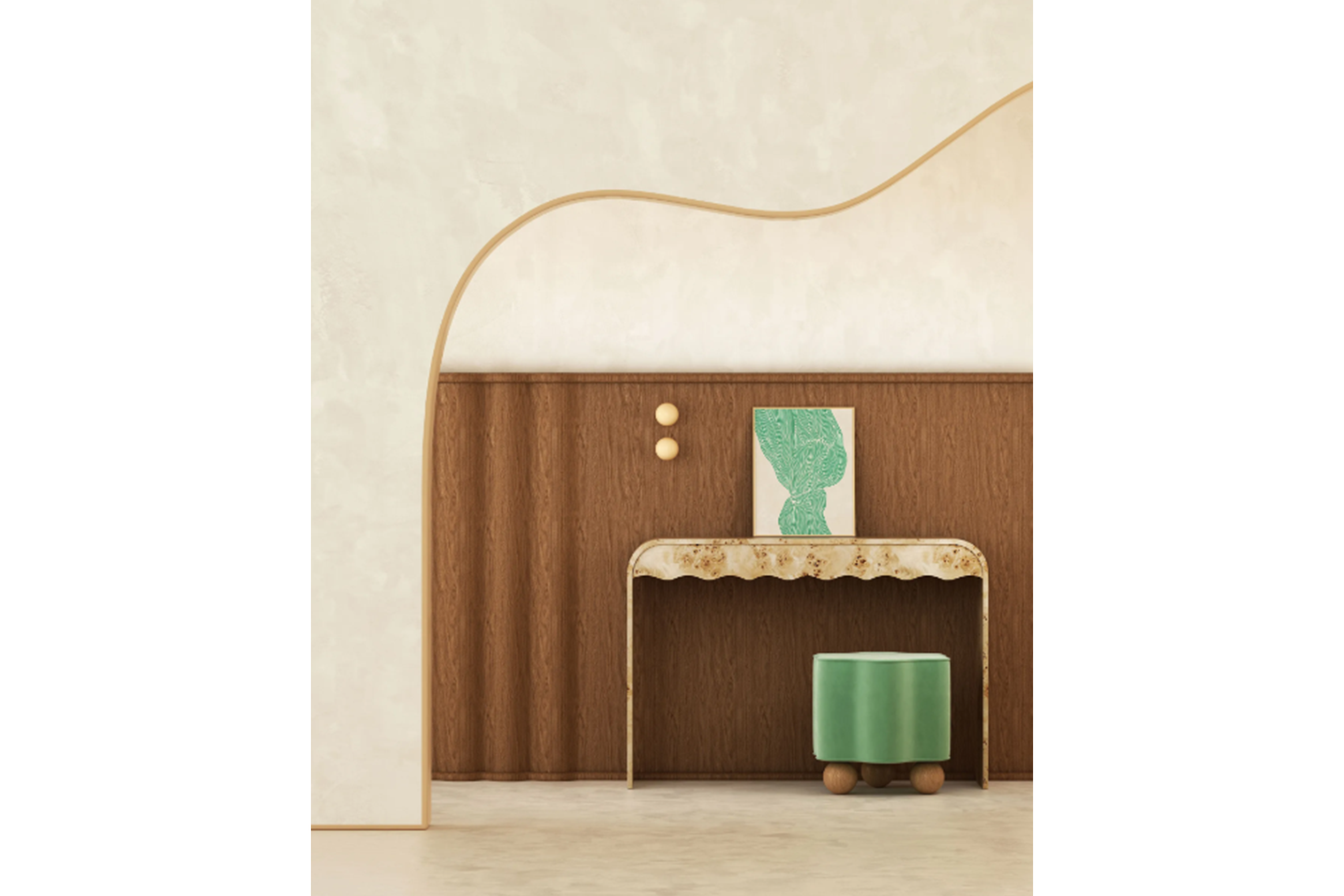 Modern Veneer Console Table