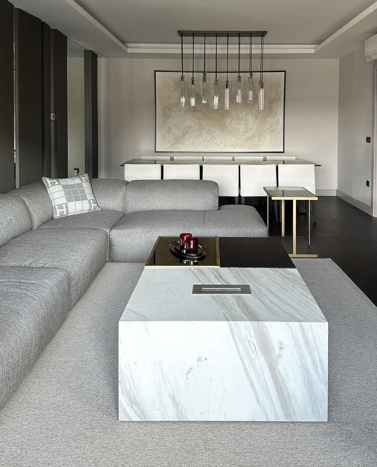 Our Custom Project For Interior Designer - Volakas Marble – A Sophisticated Choice for Custom Fireplace Coffee Tables