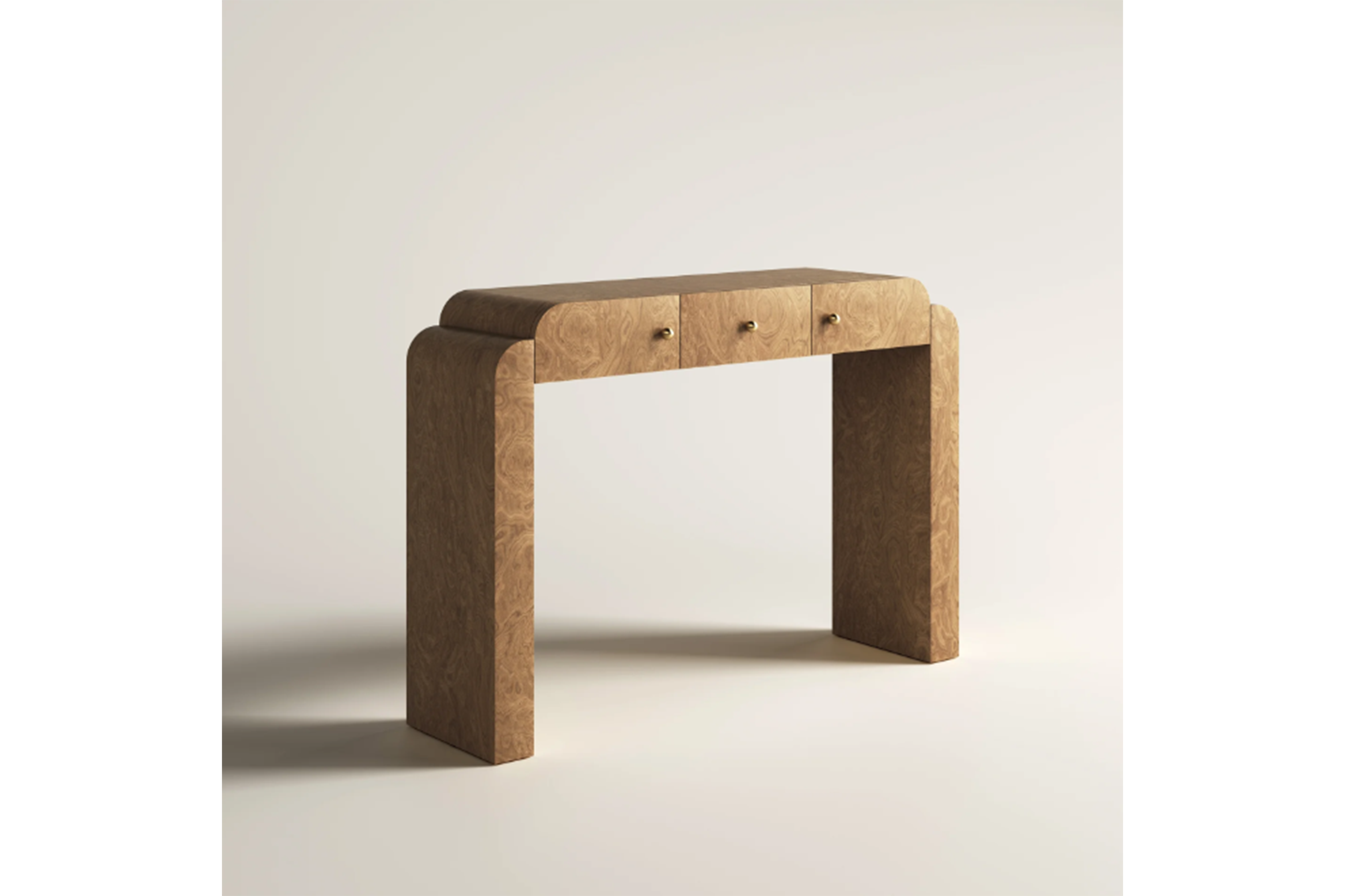Console Table with Natural Wood Veneer