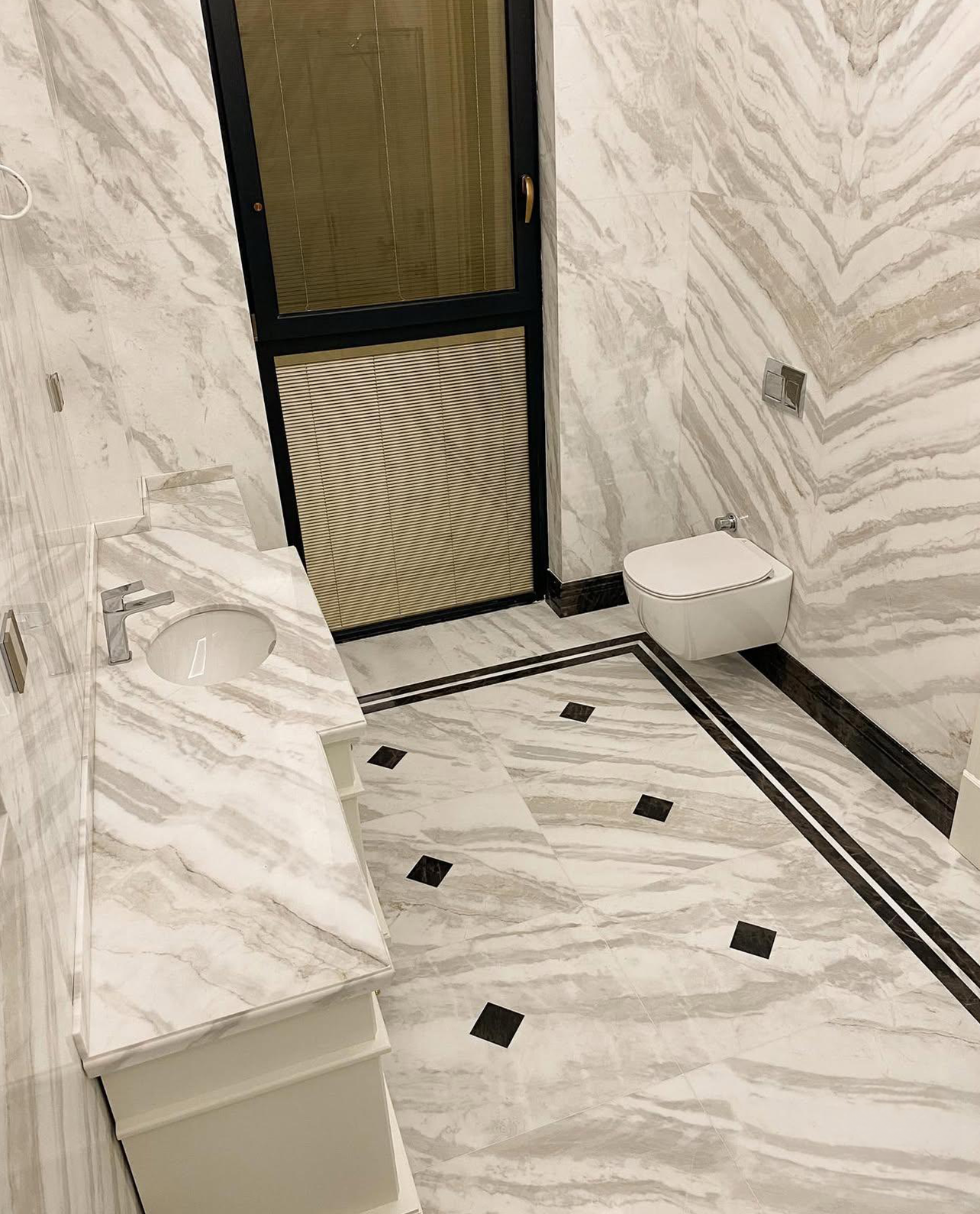 Our Custom Project For Interior Designer - New Wave & Bruno Perla Marble – A Luxurious Choice for Custom Bathroom Design
