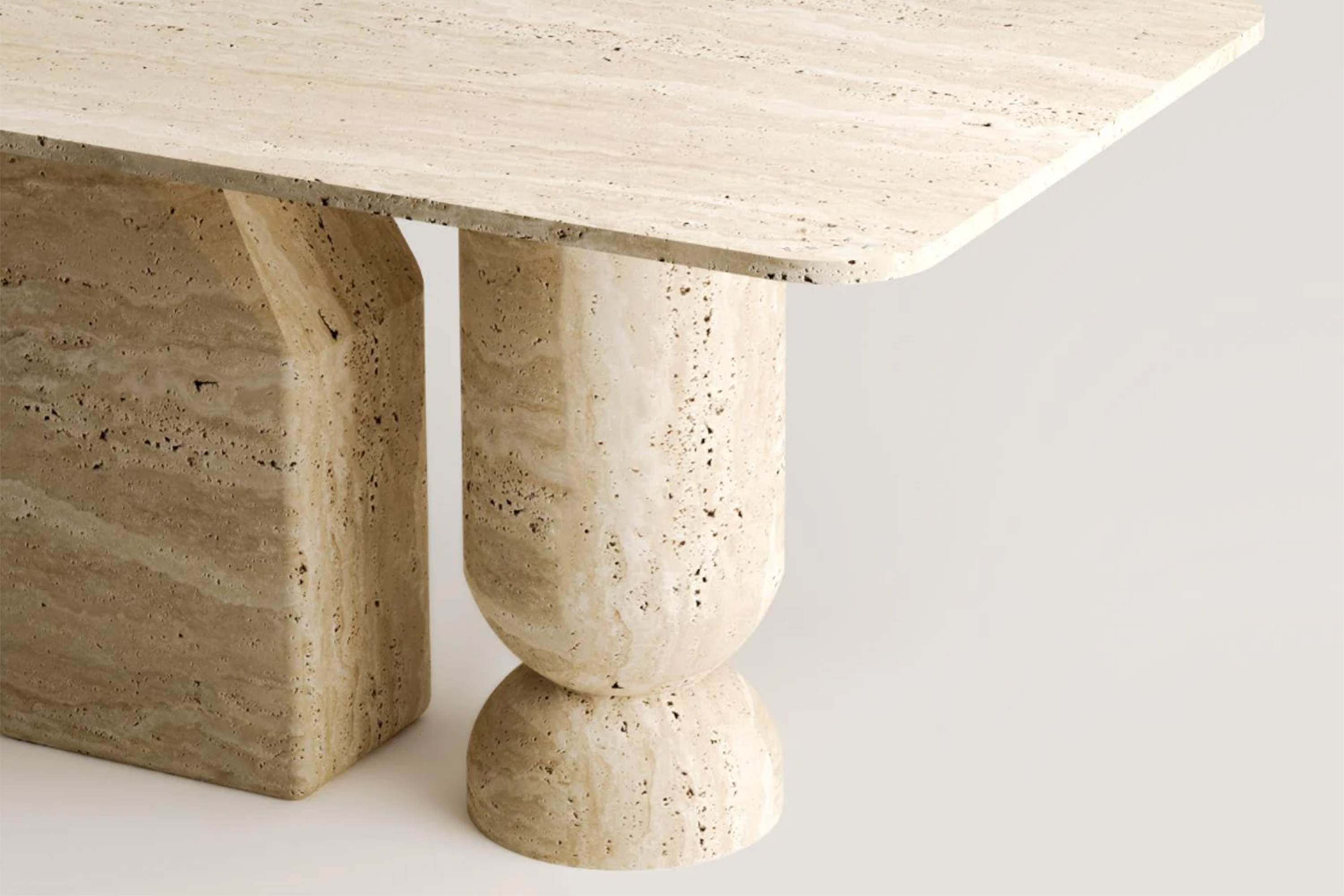Statue Travertine Dining Table