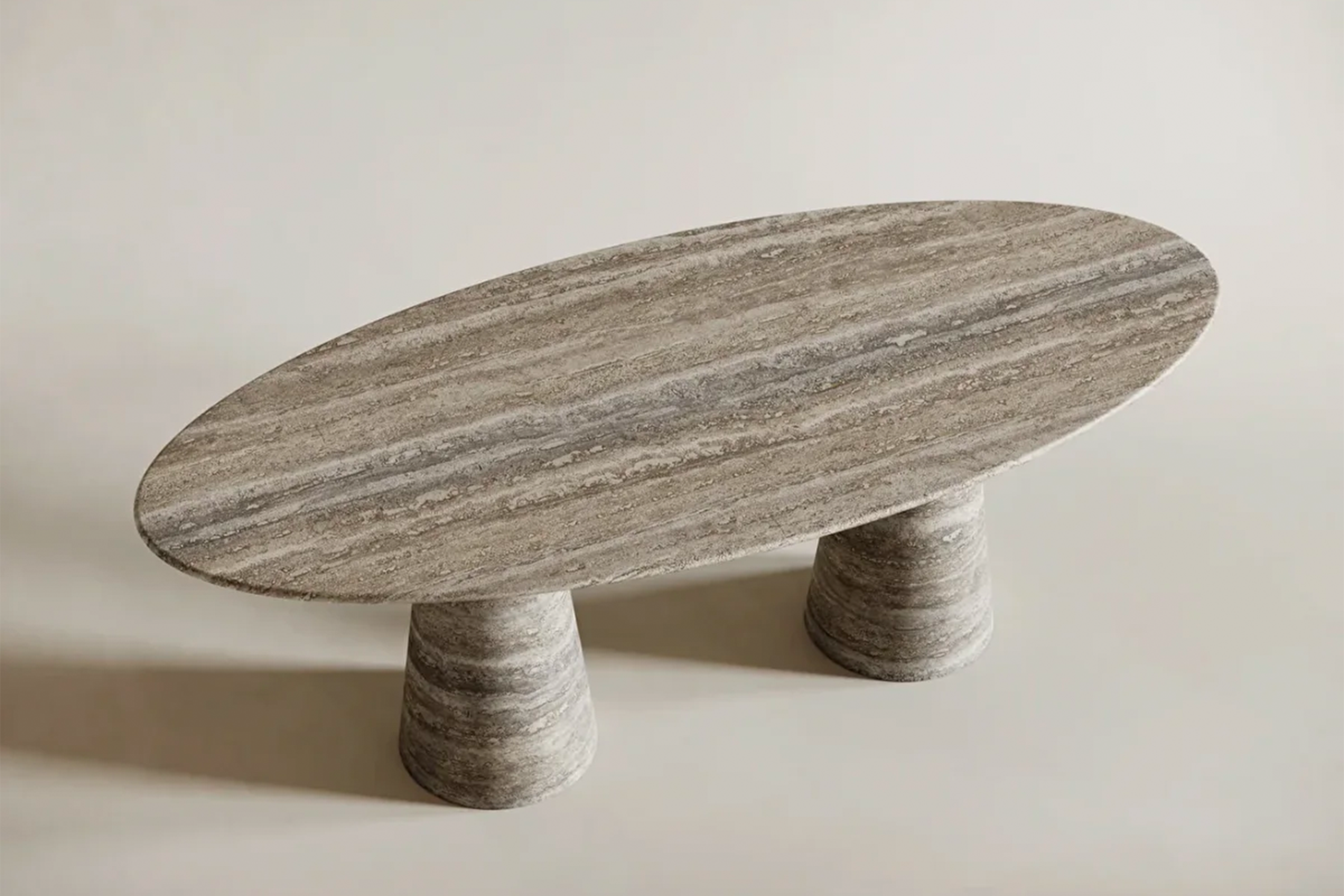 Argenta de Pierre Travertine Oval Dining Table