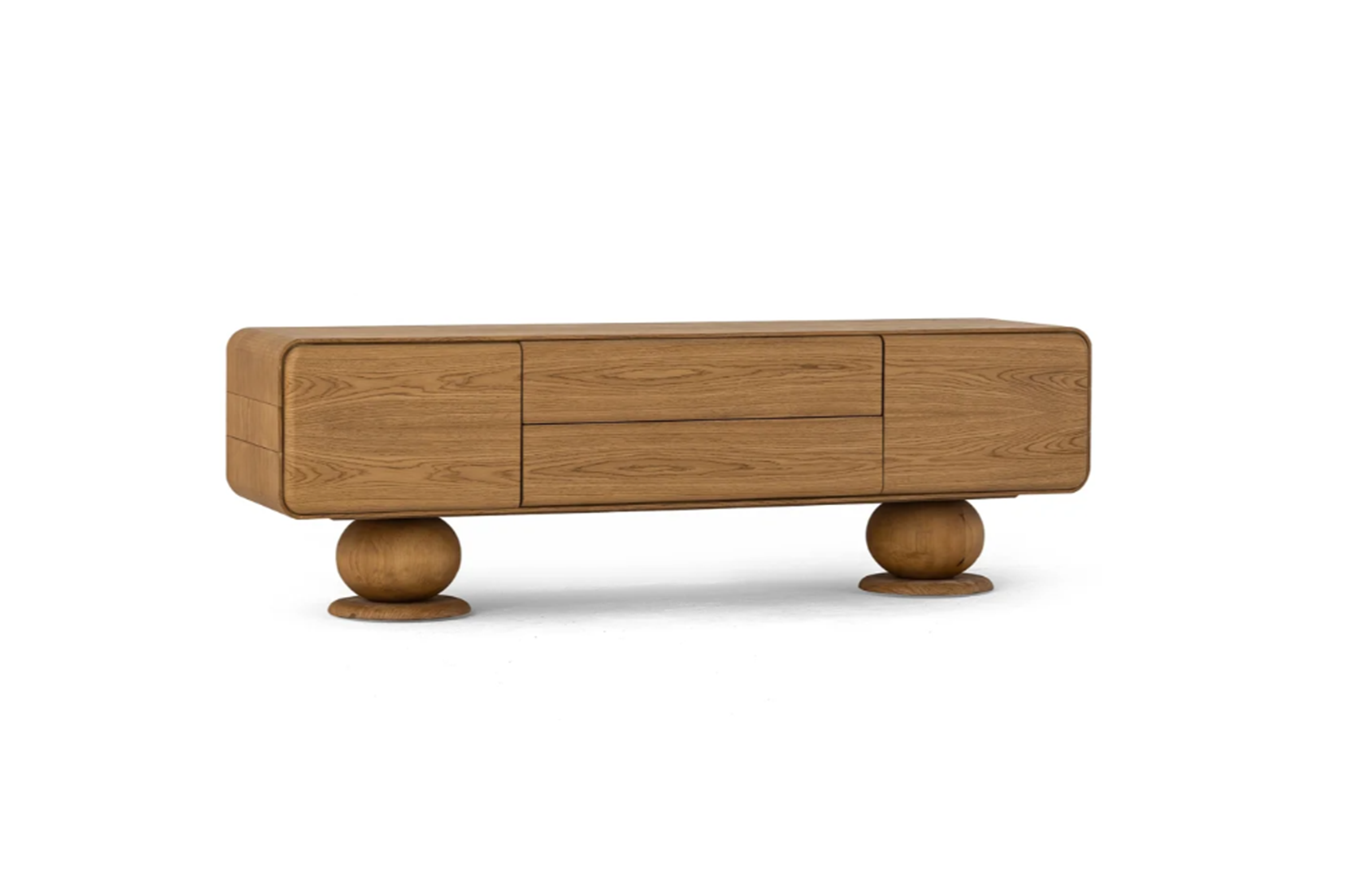Solid Oak Wood Media Console