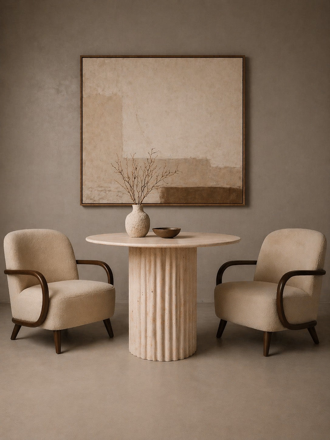 Daisy Travertine Round Table