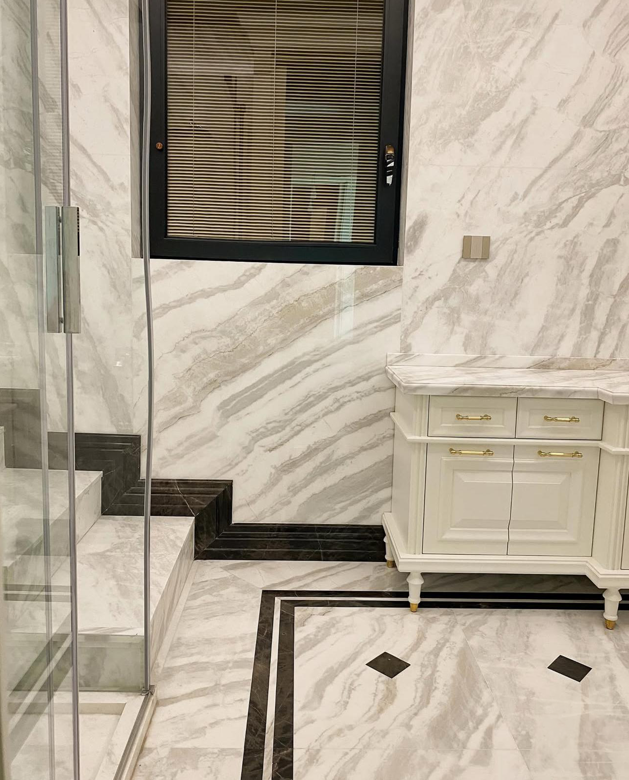 Our Custom Project For Interior Designer - New Wave & Bruno Perla Marble – A Luxurious Choice for Custom Bathroom Design