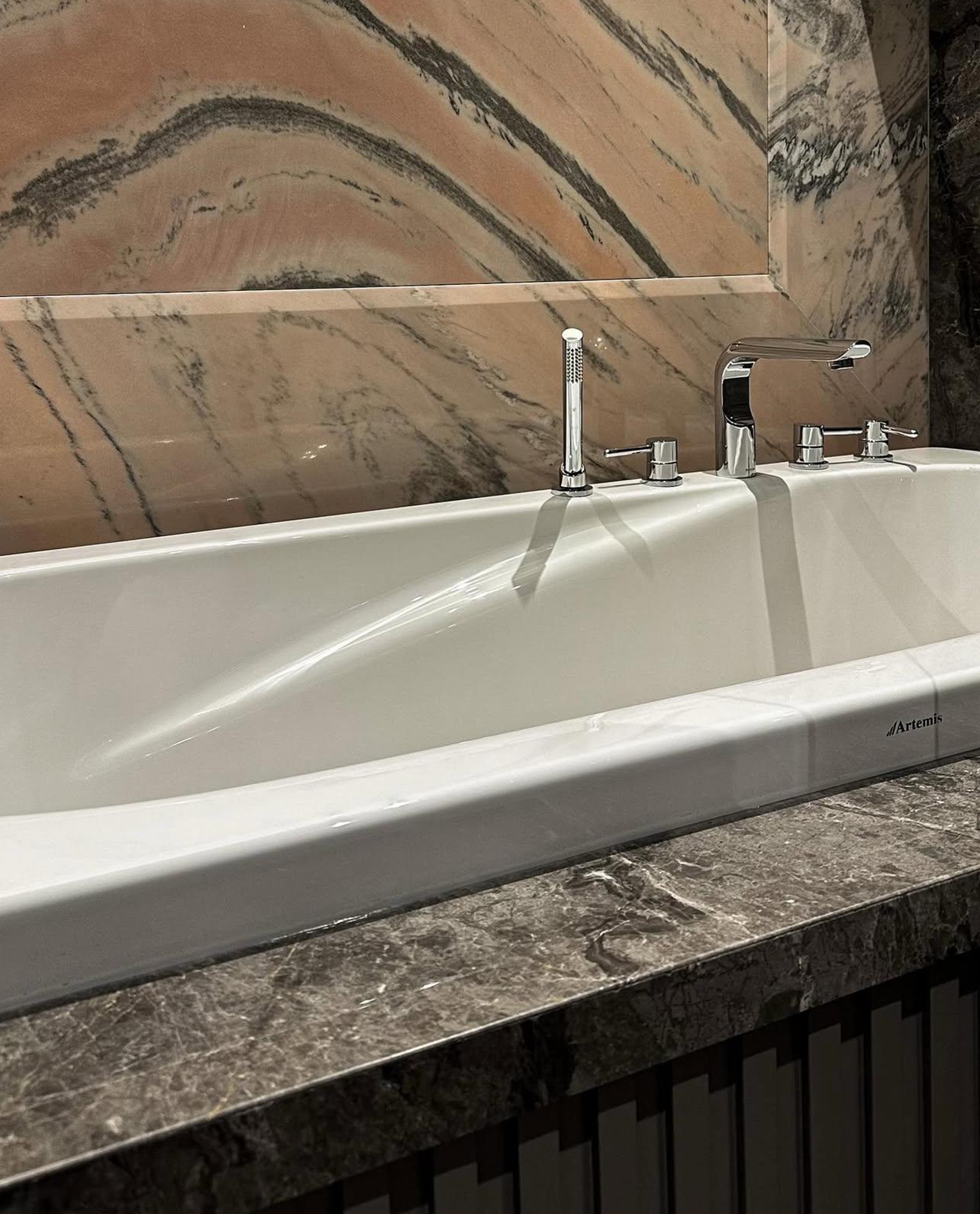 Our Custom Project For Interior Designer - Agora, Rolex & Pinkwave Marble – A Luxurious Choice for Custom Bathroom Design