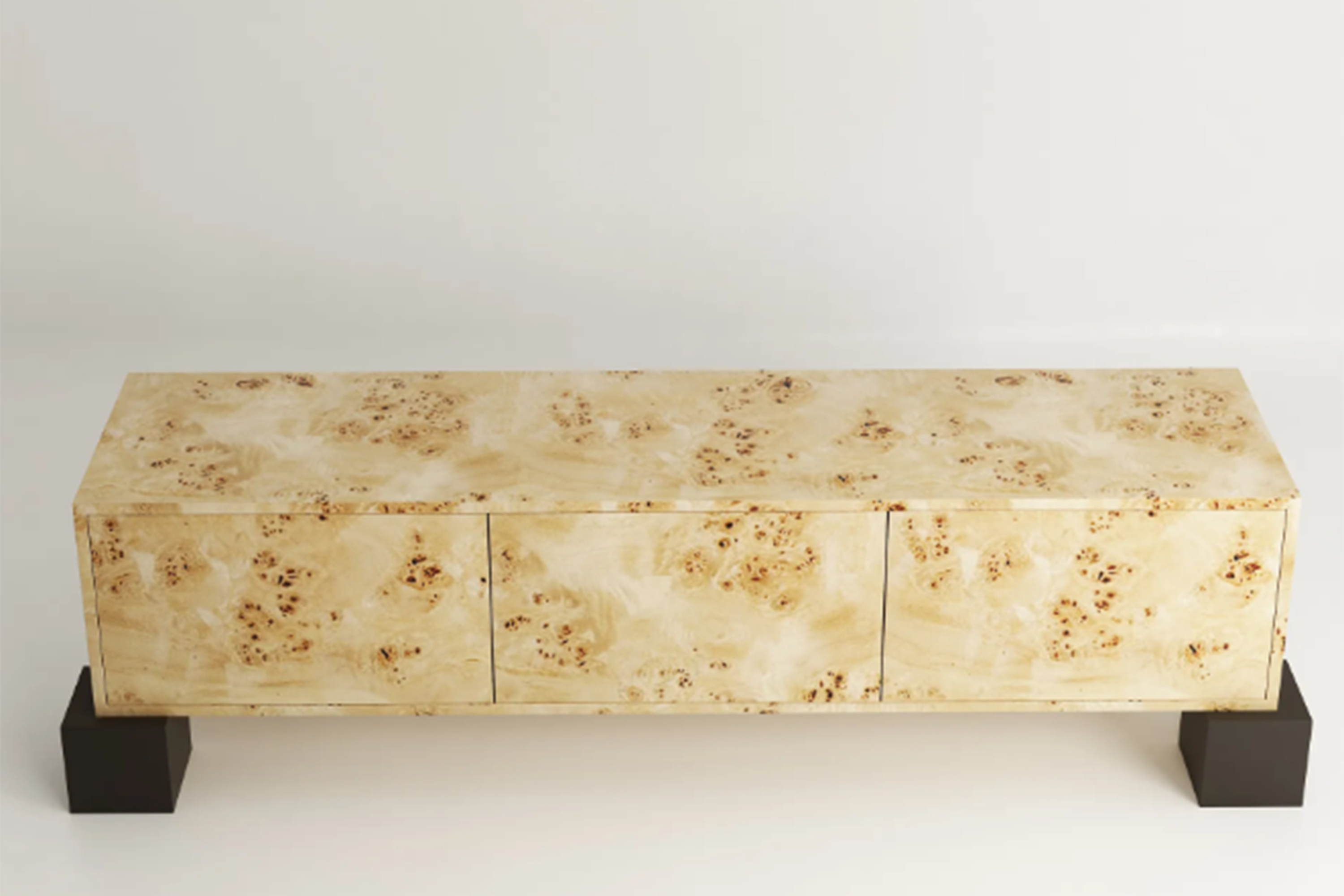 Modern Mazel Veneer & Black Lacquered Media Console