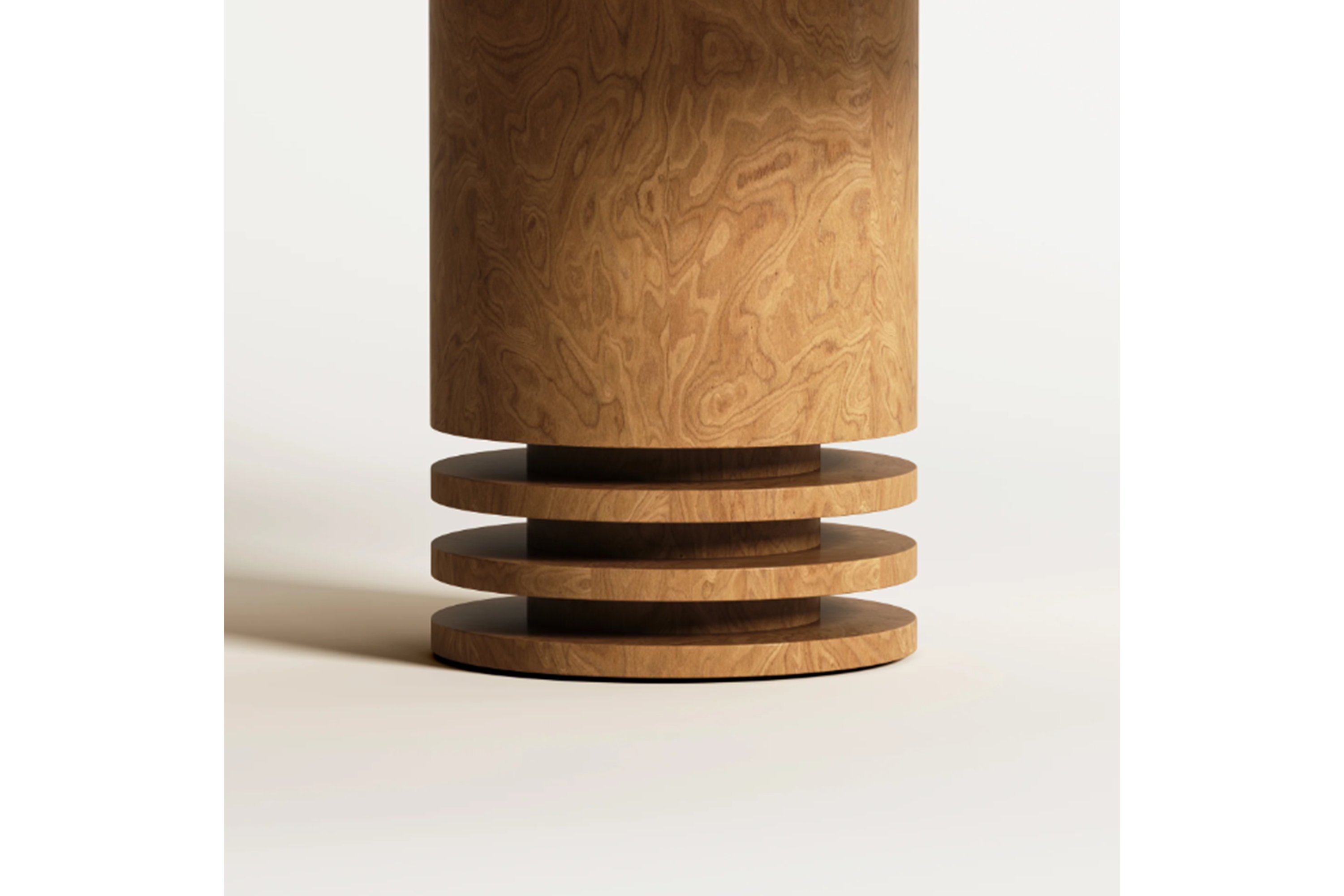 Round Dining Table with Natural Wood Root Veneer