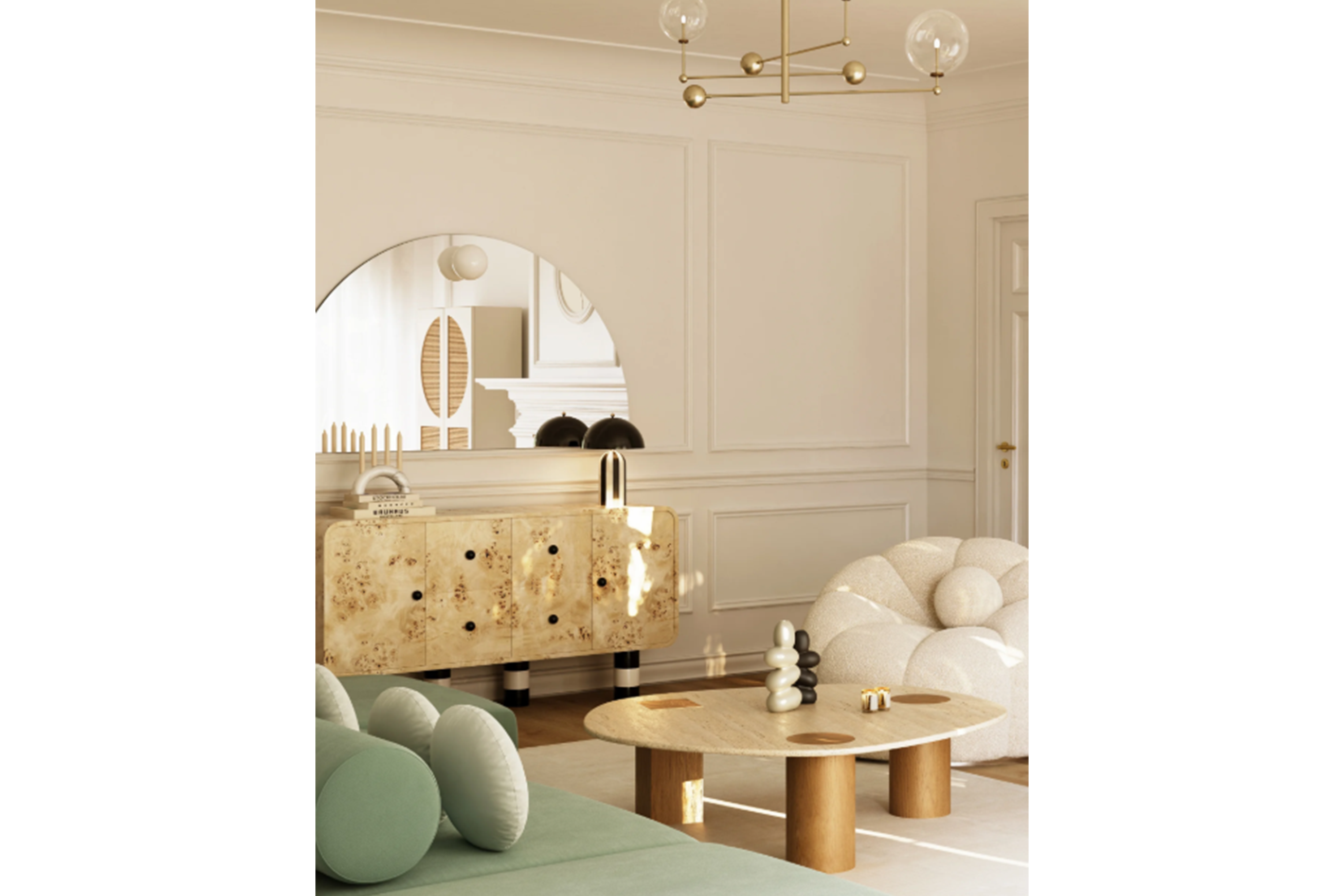 Sideboard with Natural Mazel Root Veneer