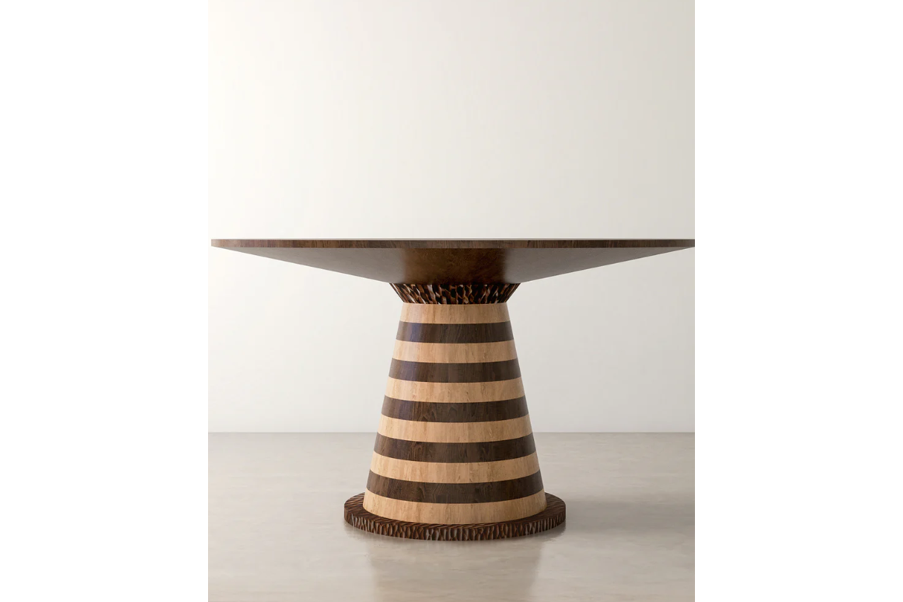 Walnut & Chestnut Wood Round Dining Table
