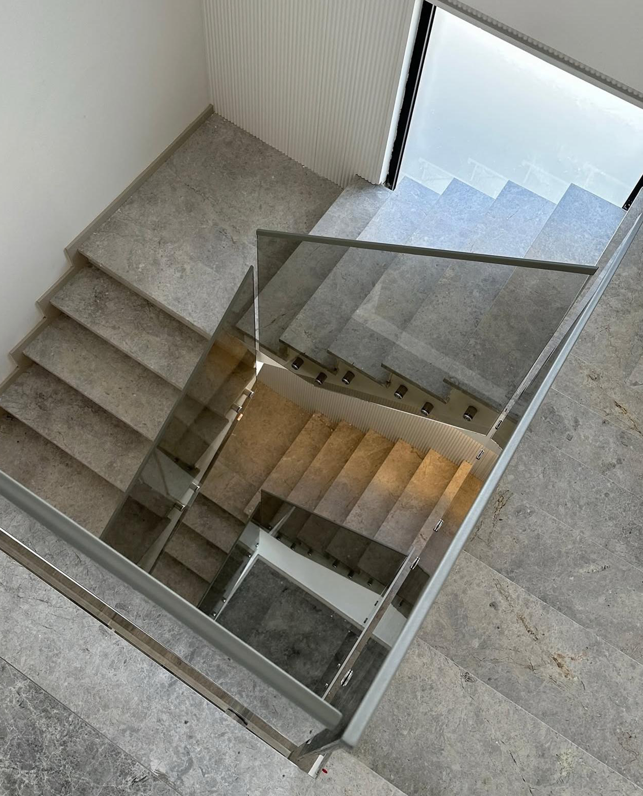 Our Custom Project For Interior Designer - Tundra Grey Marble – A Sophisticated Choice for Custom Staircase Cladding