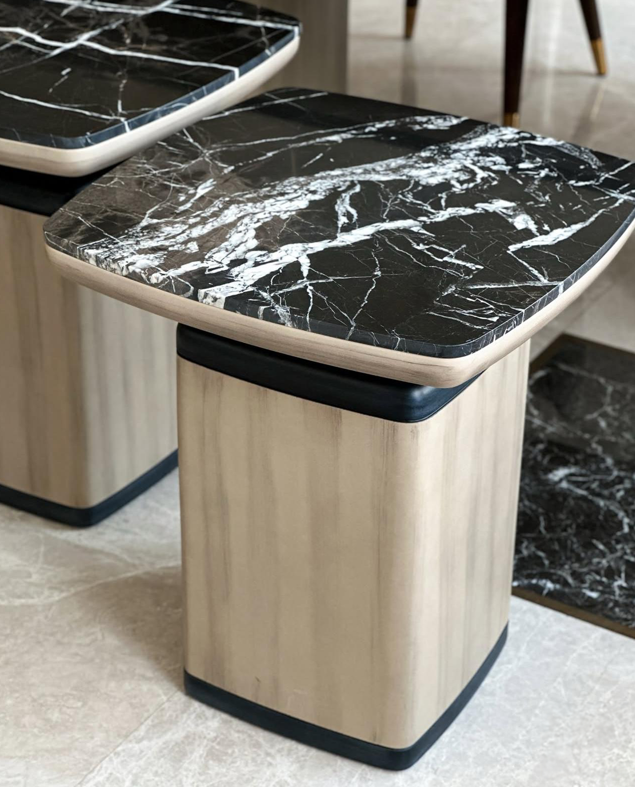 Our Custom Project For Interior Designer - Bruno Perla Marble – A Sophisticated Choice for Custom Side Tables