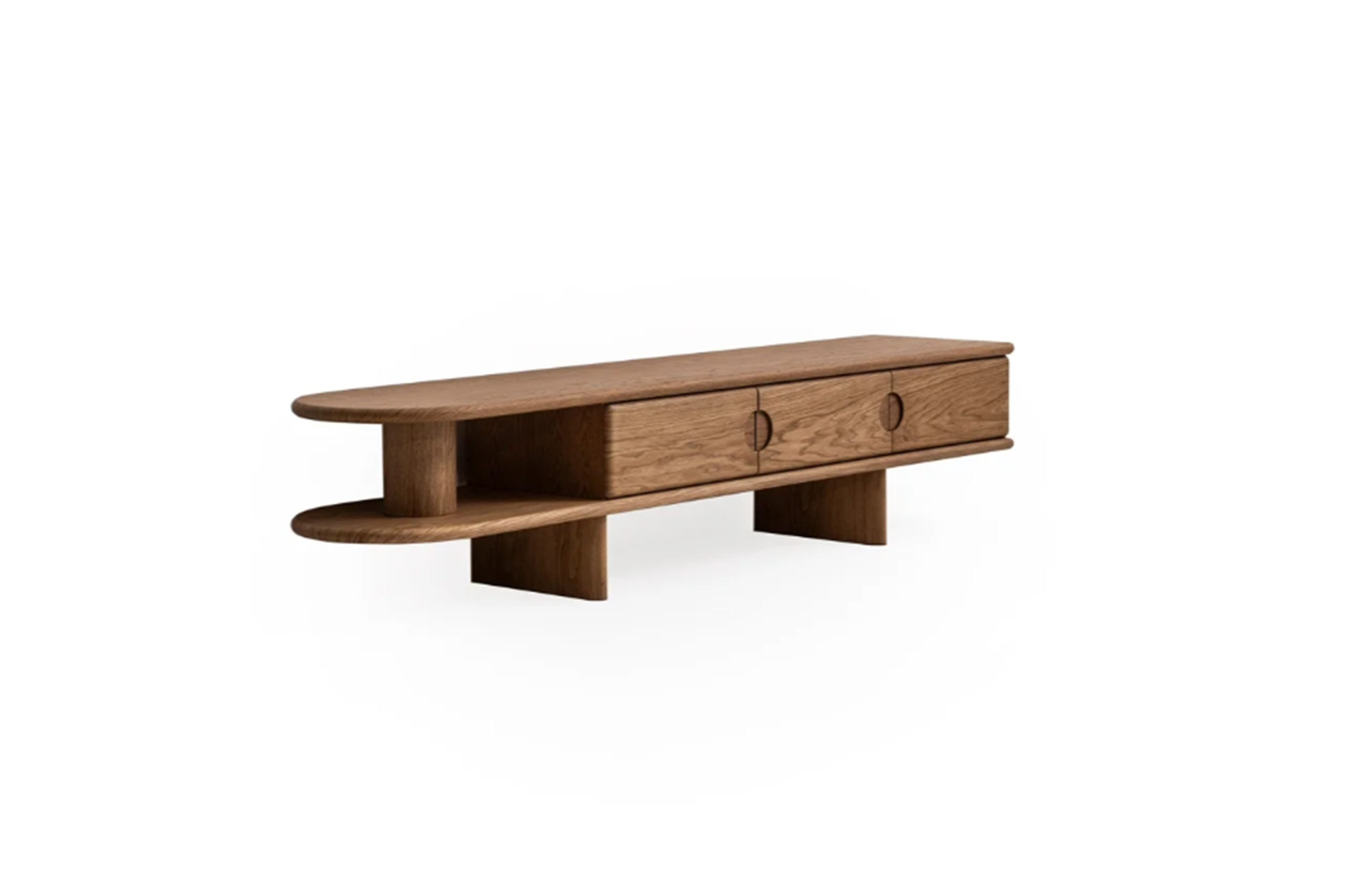 Media Console with Wooden Legs