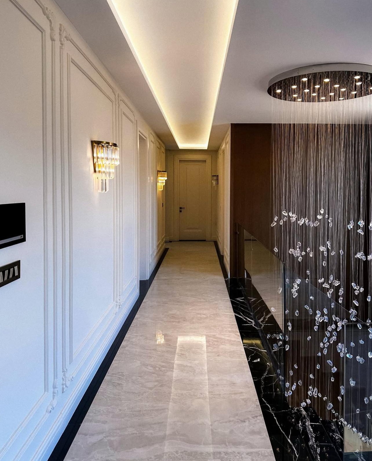 Our Custom Project For Interior Designer - Alexander Black & Volakas Marble – A Luxurious Choice for Staircase & Flooring Design