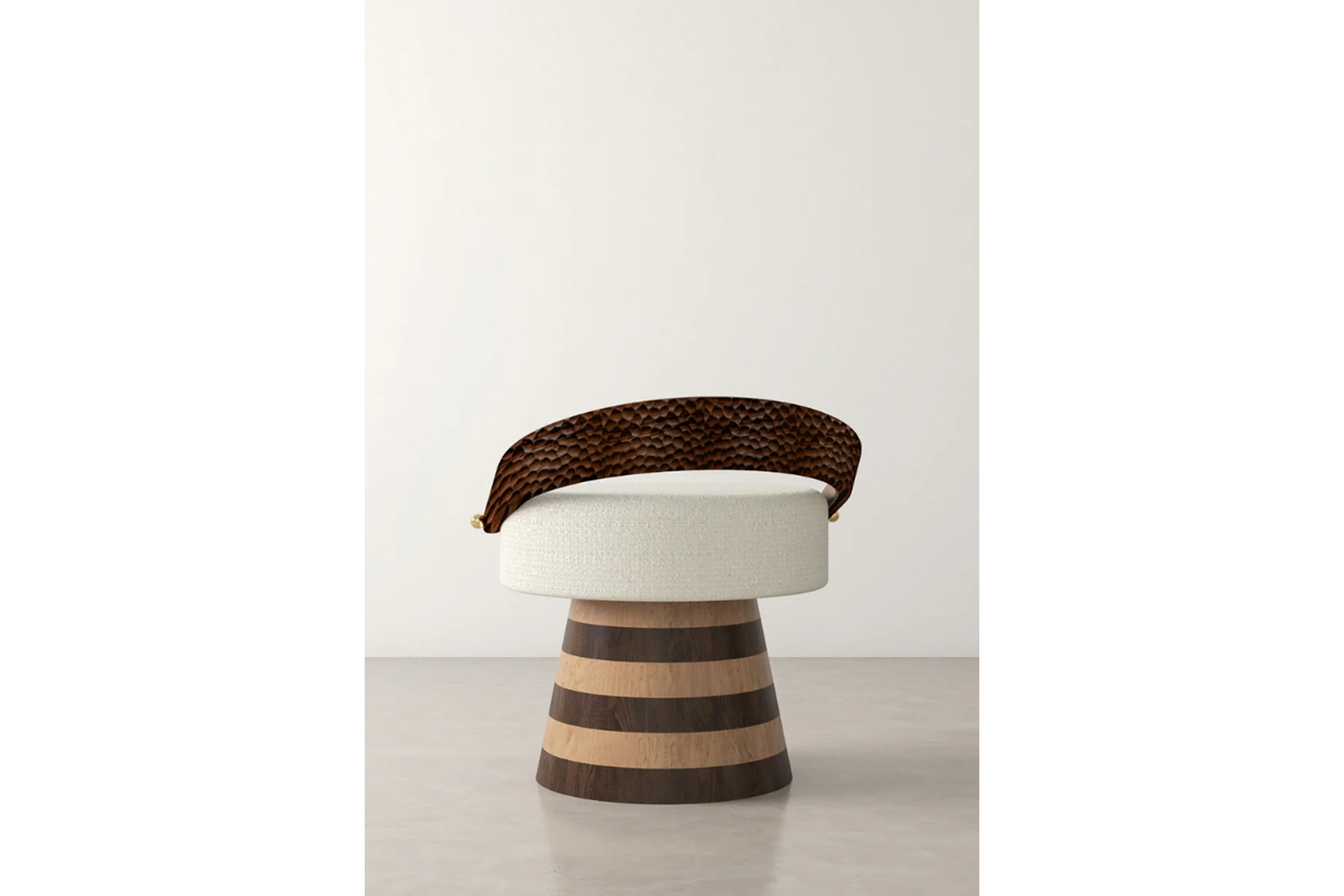 Walnut & Chestnut Wood Round Dining Table