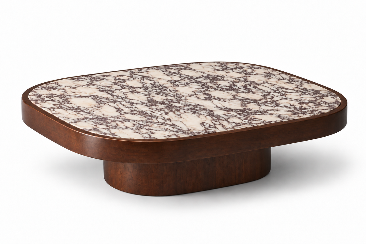 Valente Calacatta Viola Marble Coffee Table