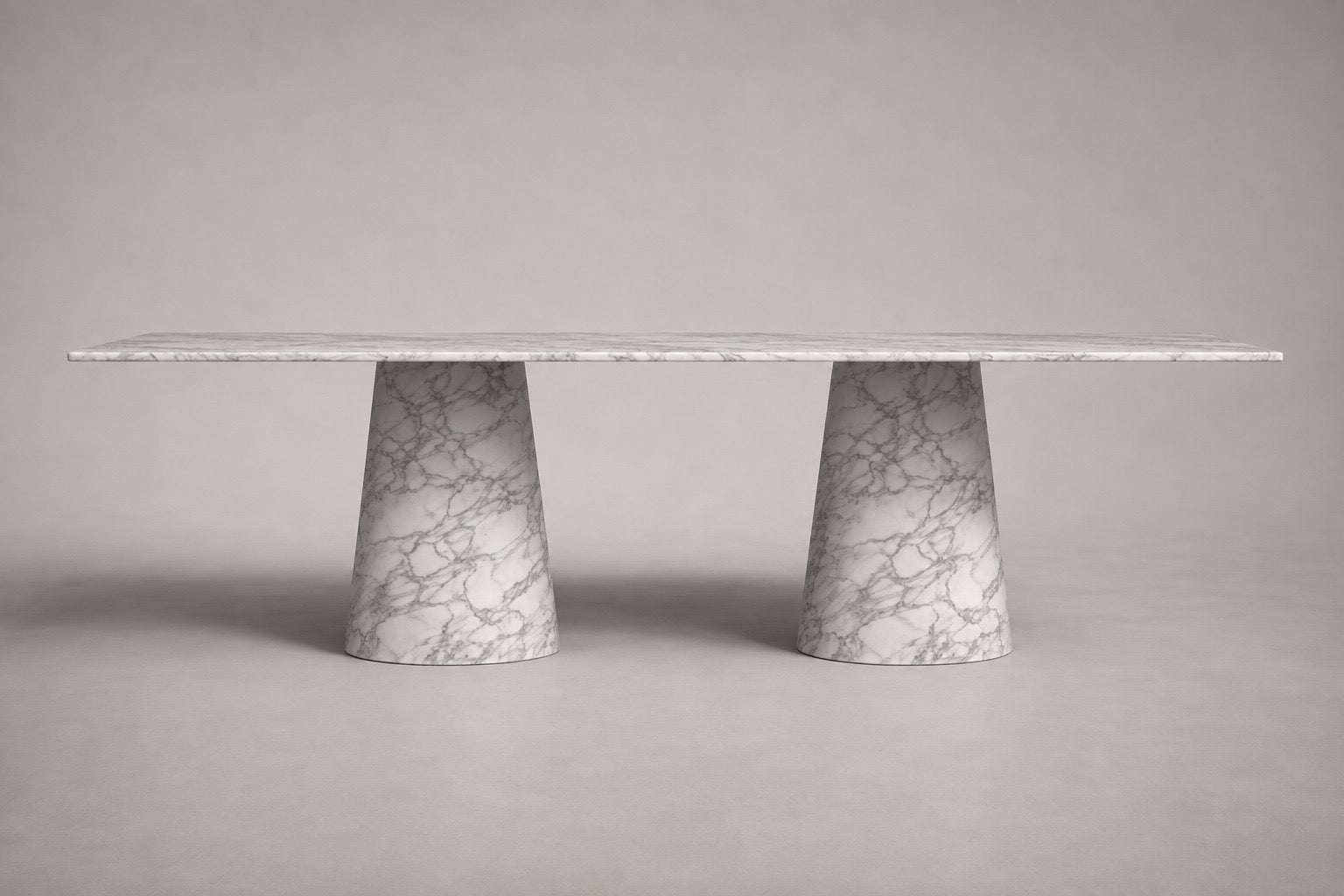 Gibra Rectangular Arabescato Marble Dining Table