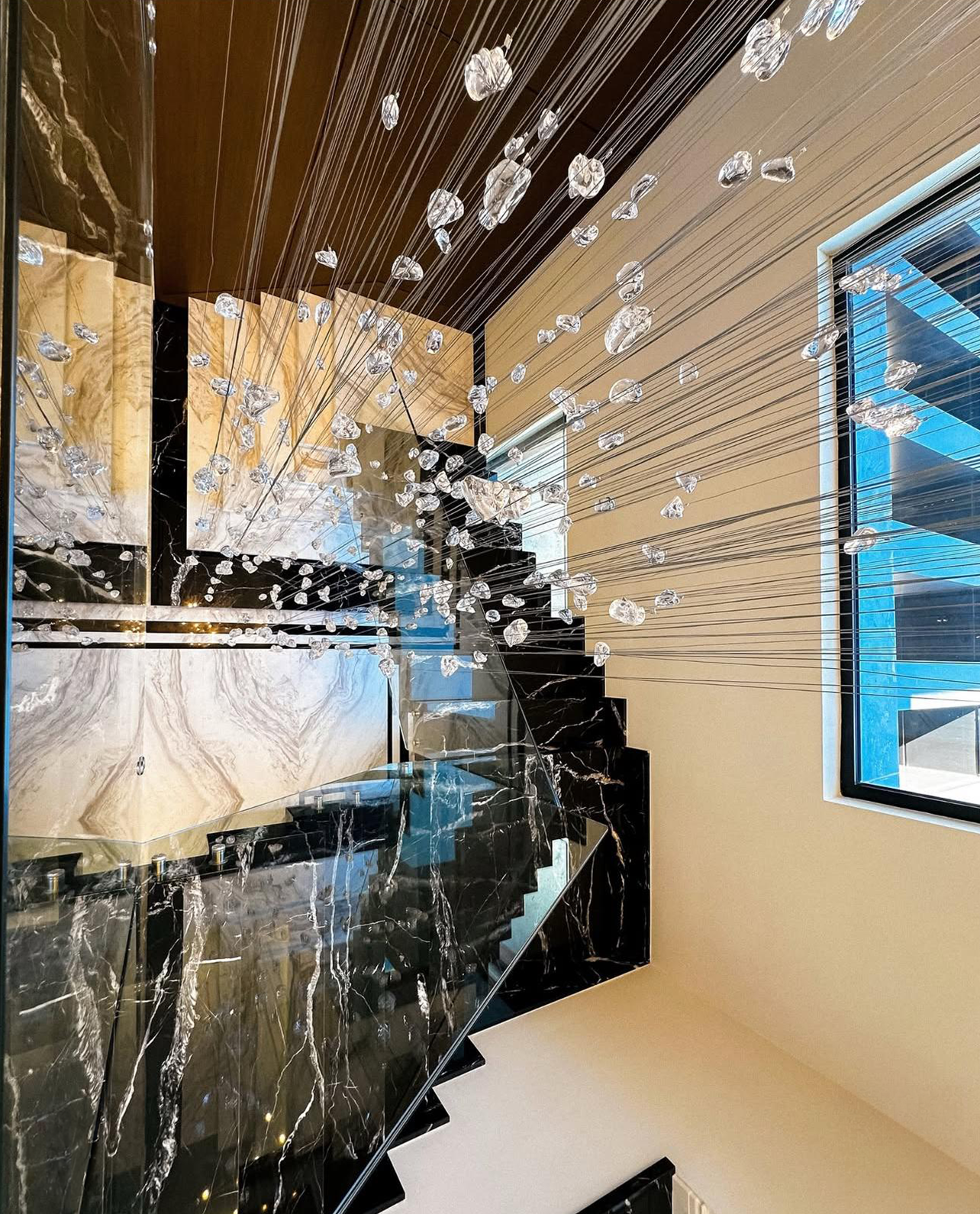 Our Custom Project For Interior Designer - Alexander Black & Volakas Marble – A Luxurious Choice for Staircase & Flooring Design