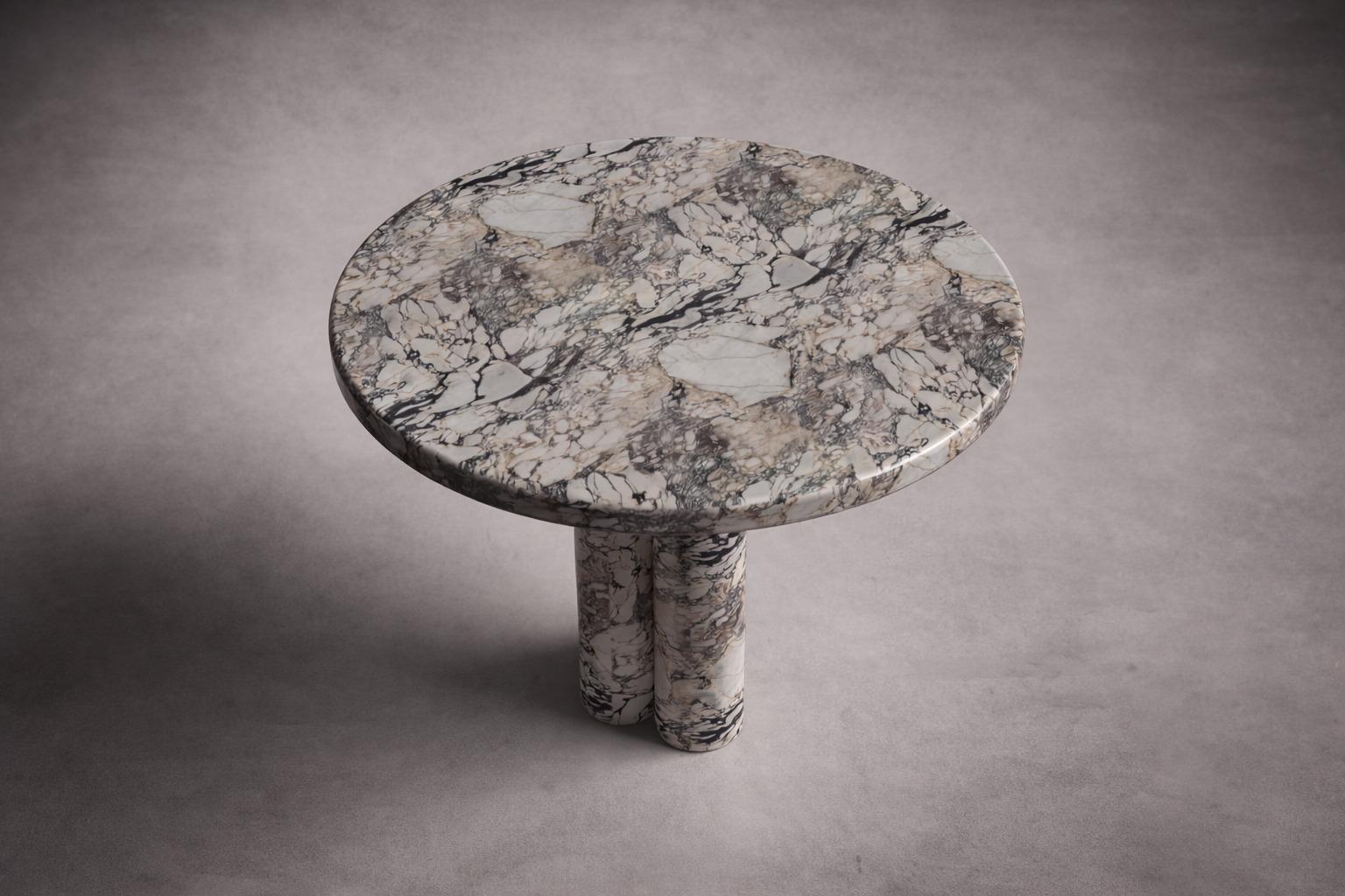 Zade Runder Tisch aus Alexander Black Marmor