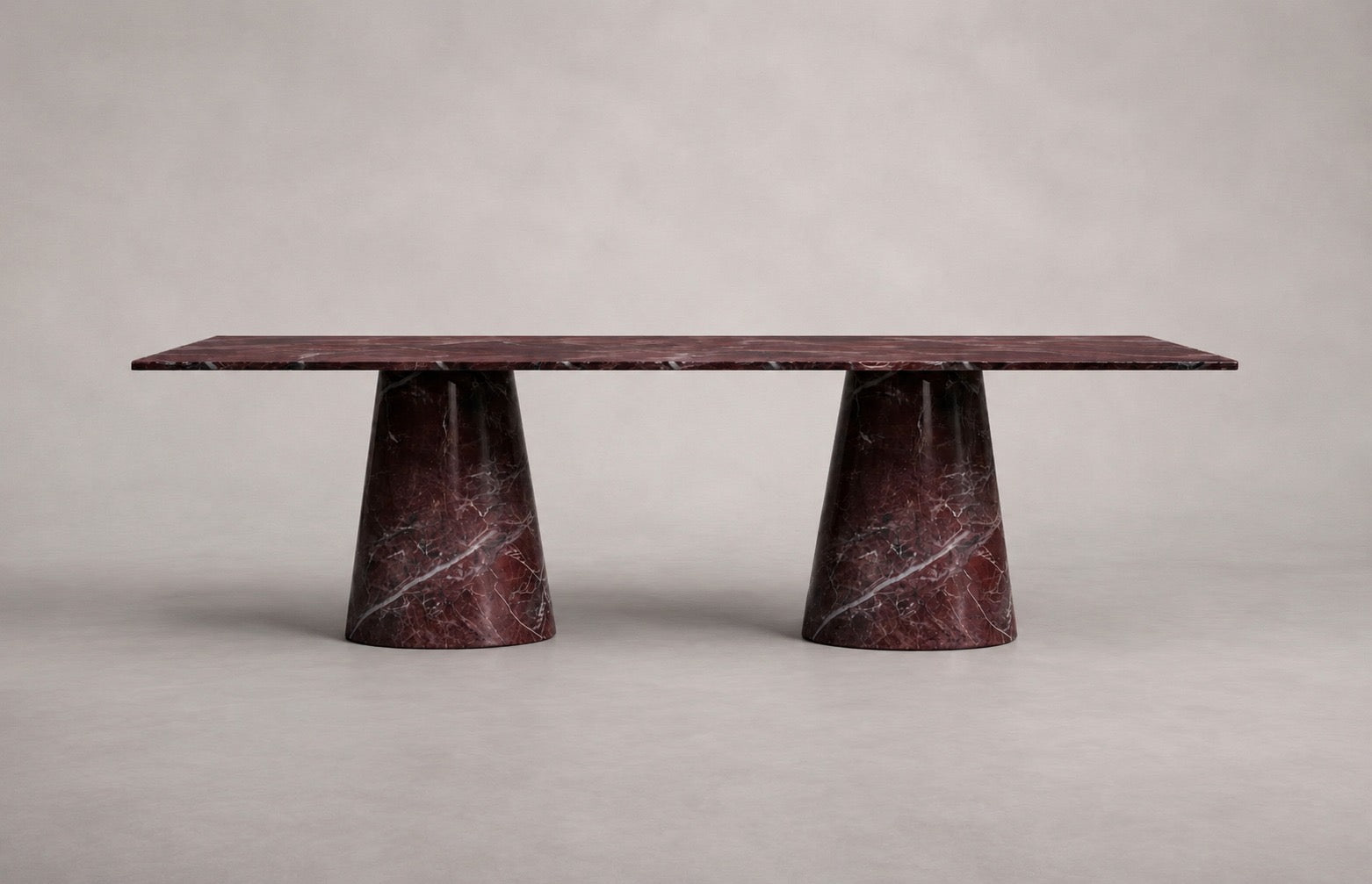 Gibra Rectangular Rosso Levanto Marble Dining Table