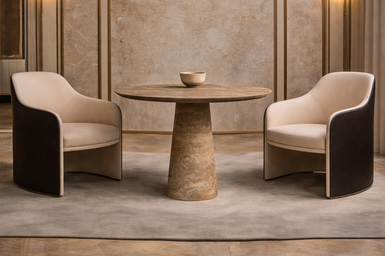 Essence Noche Travertin runder Tisch