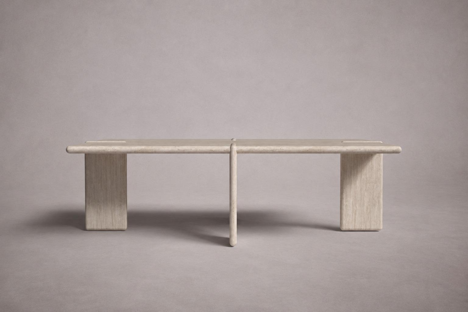 Luna Rectangular Travertine Coffee Table