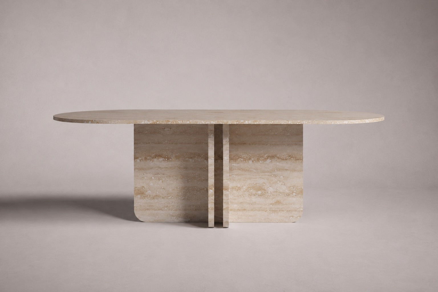 Valery Travertine Oval Dining Table