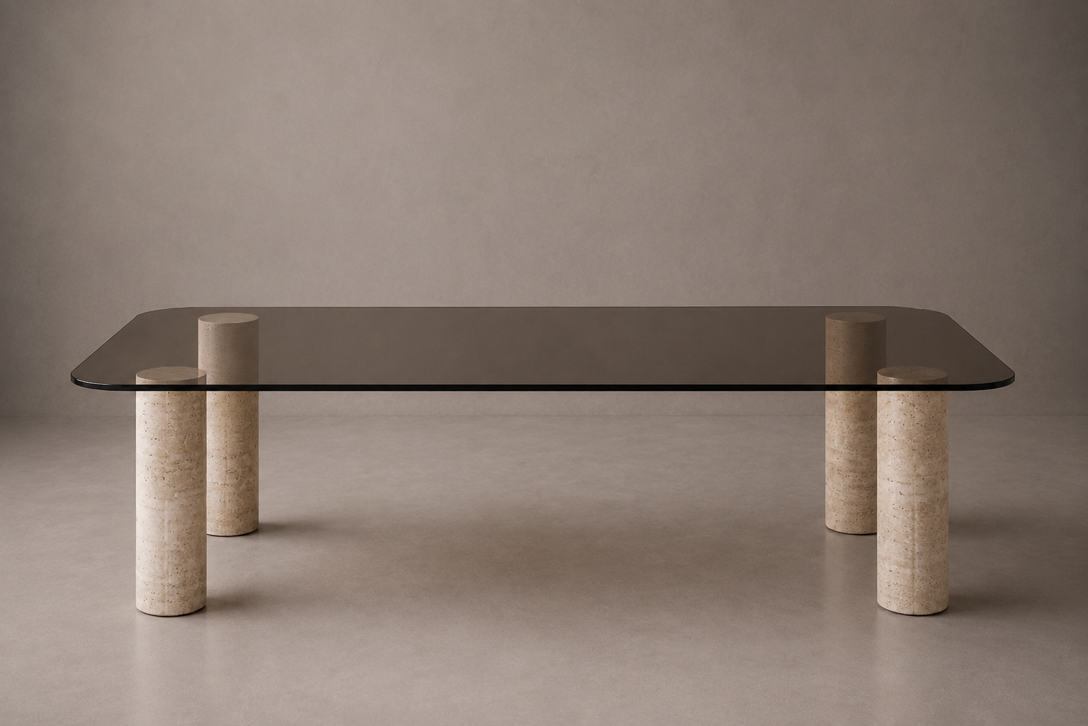 Gem Rectangular Travertine Dining Table