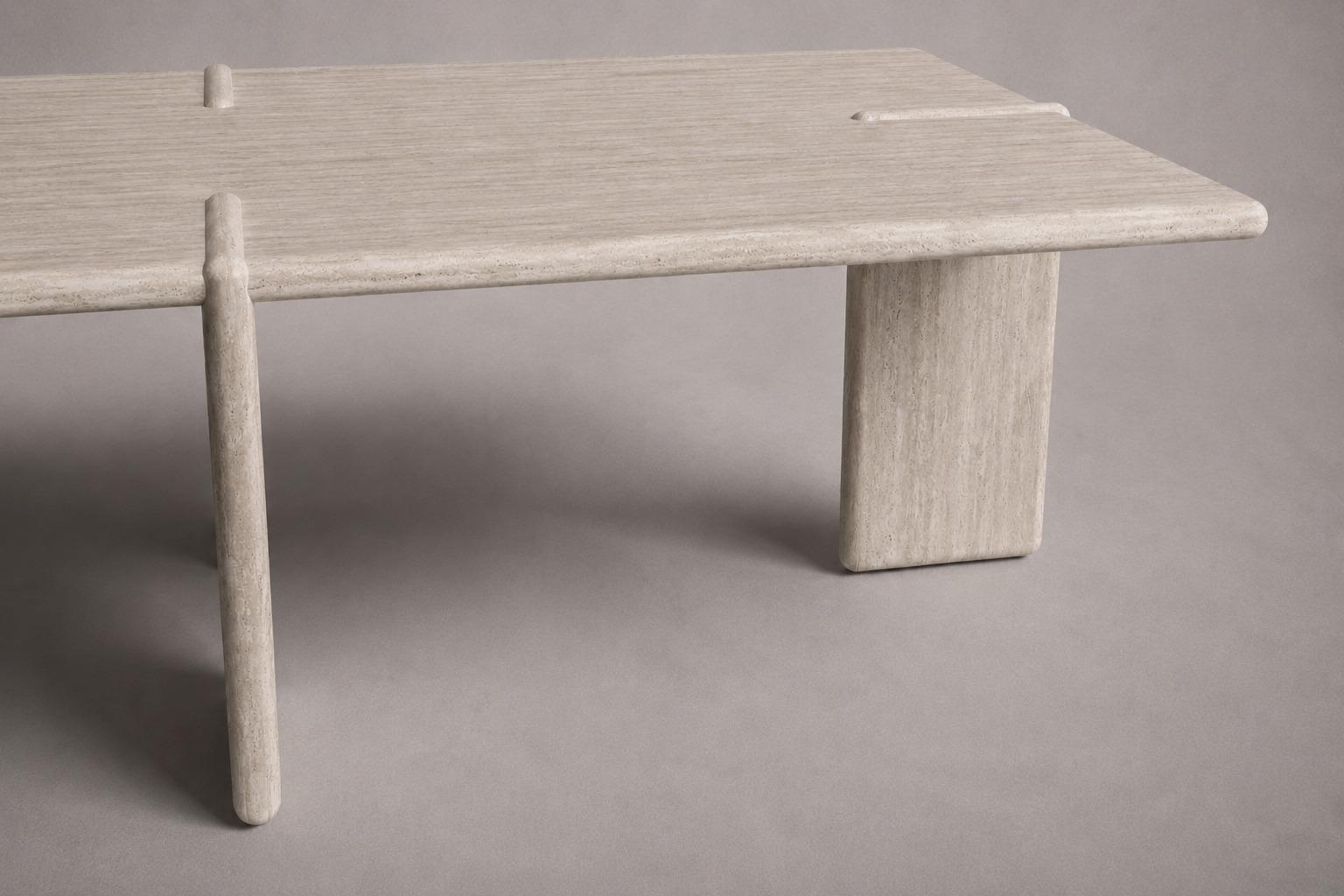 Luna Rectangular Travertine Coffee Table
