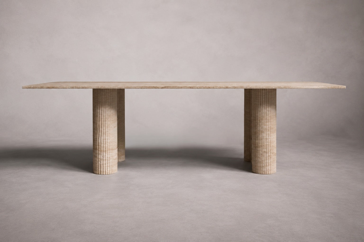 Ionia Rectangular Travertine Dining Table