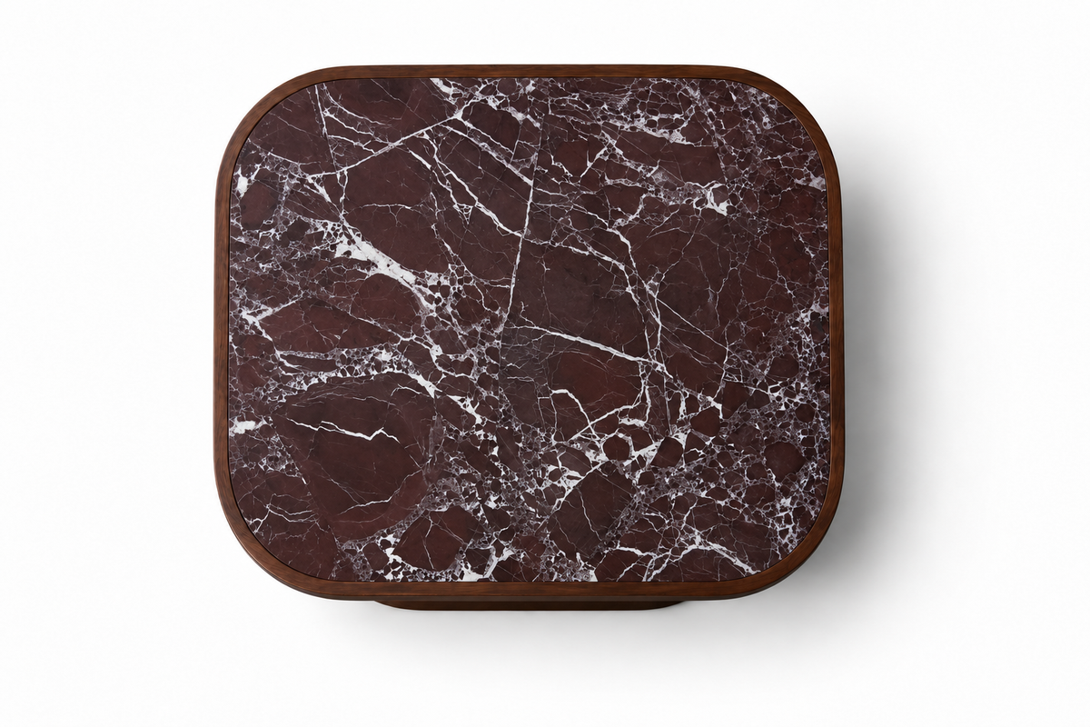 Valente Rosso Levanto Red Marble Coffee Table