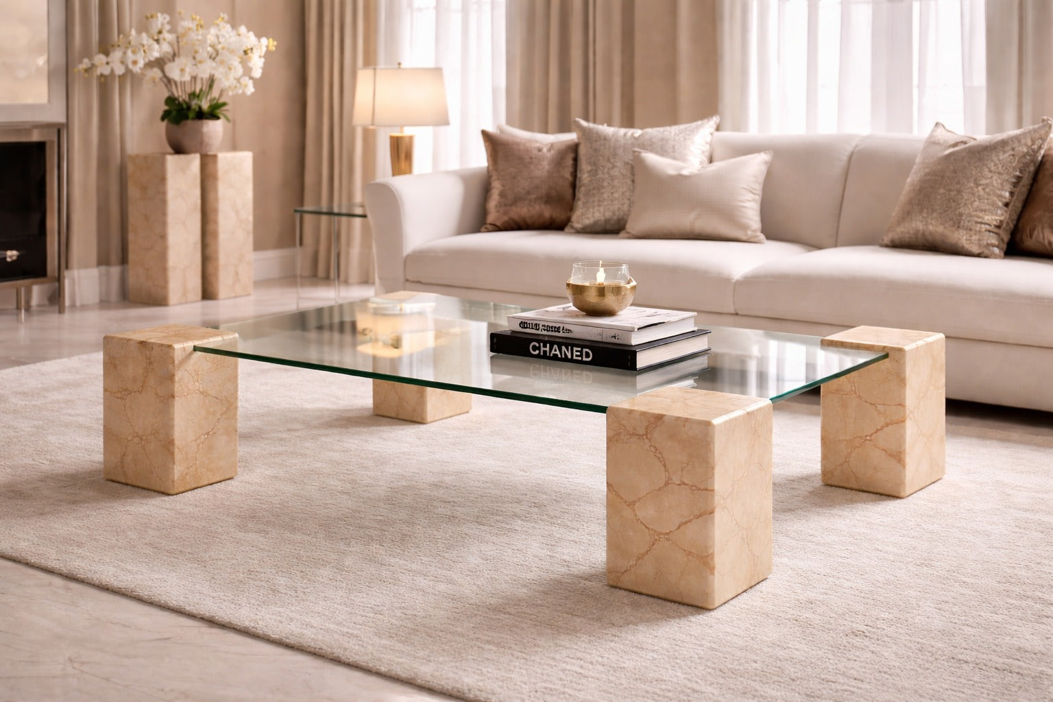 Plinth Rosalia Pink Marble Coffee Table