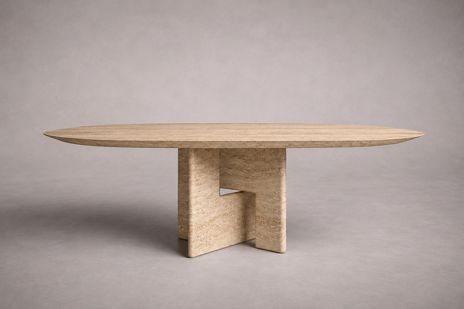 Pietra Tre Italienischer Carrara Marmor Ovaler Esstisch