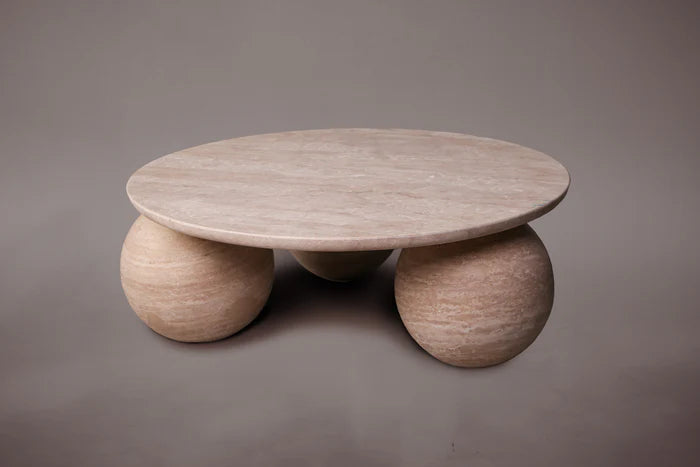 Trinity Travertine Round Coffee Table for Jim