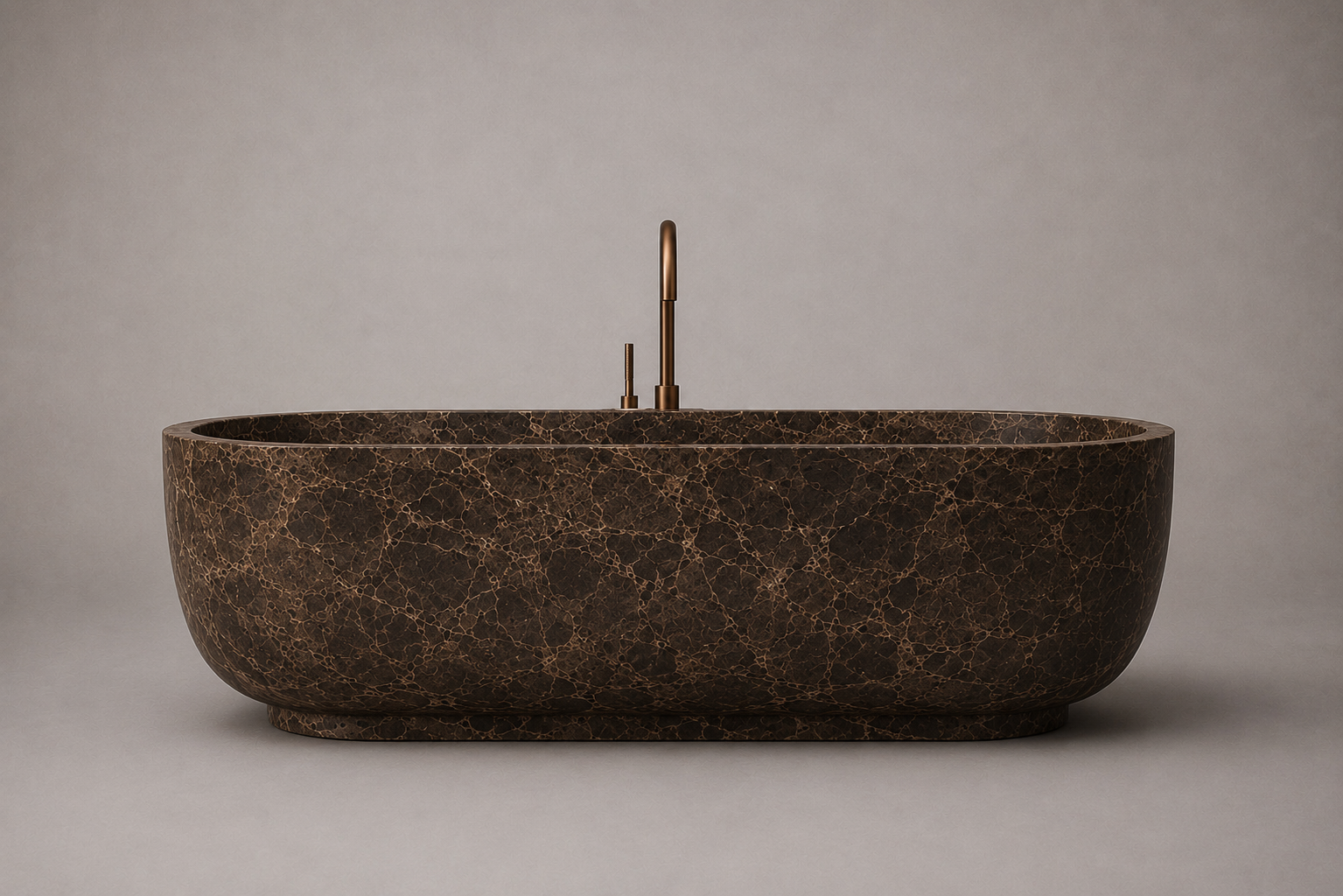 Freestanding marble bathtub with sculptural oval silhouette for luxury bathrooms. Custom marble bathtub in a refined freestanding design. Luxury freestanding marble bathtub handcrafted from natural stone. Bespoke marble bathtub with soft curved form for high end bathrooms. Custom freestanding marble bathtub for luxury interior design projects. Handcrafted marble bathtub with minimalist architectural silhouette
