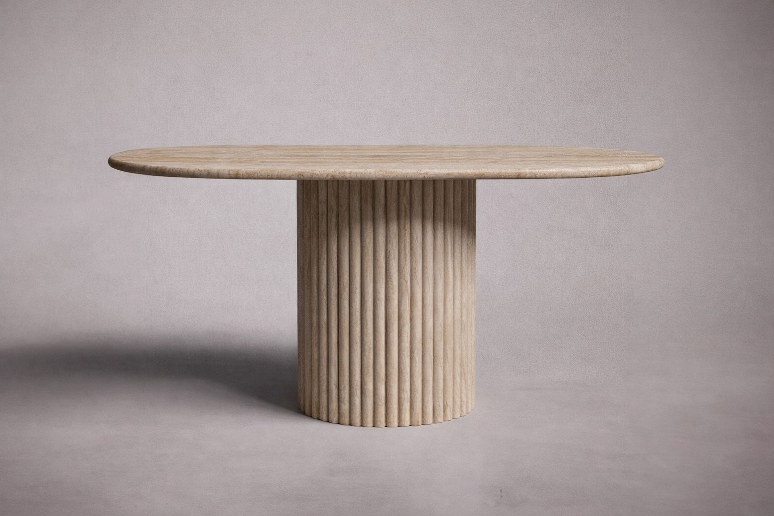 Aurelia Oval Travertine Dining Table