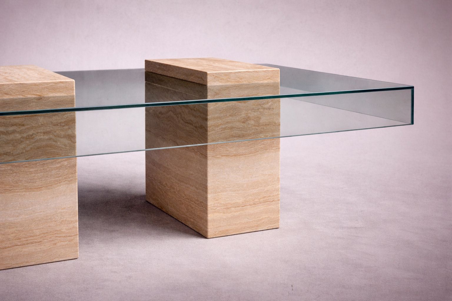 Statue Rectangular Travertine Coffee Table