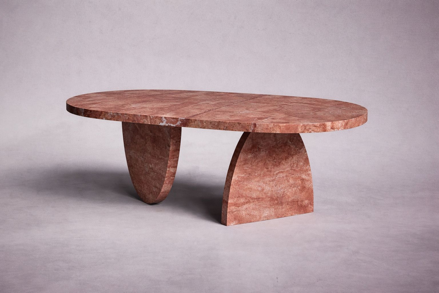 Pilar Red Travertine Oval Coffee Table
