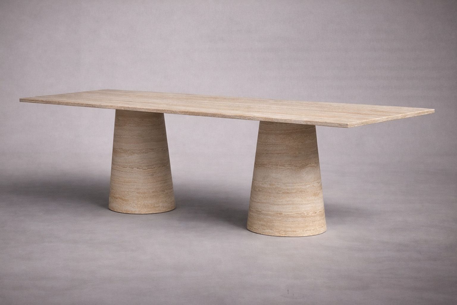 Gibra Rectangular Travertine Dining Table