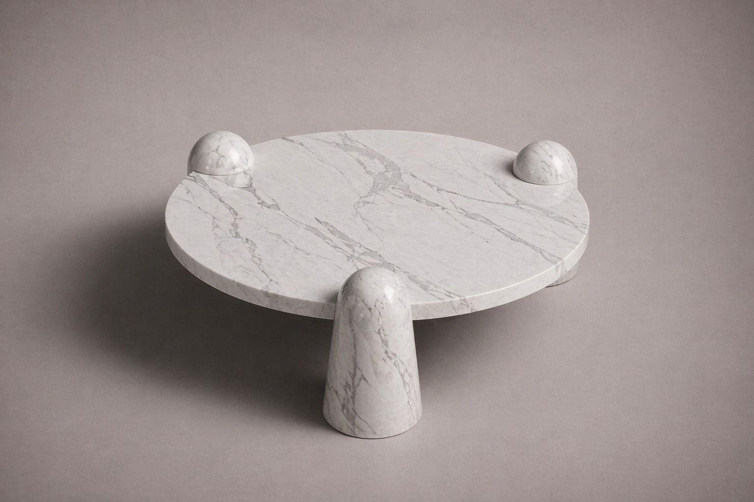 Bonna Italian Carrara Marble Round Coffee Table