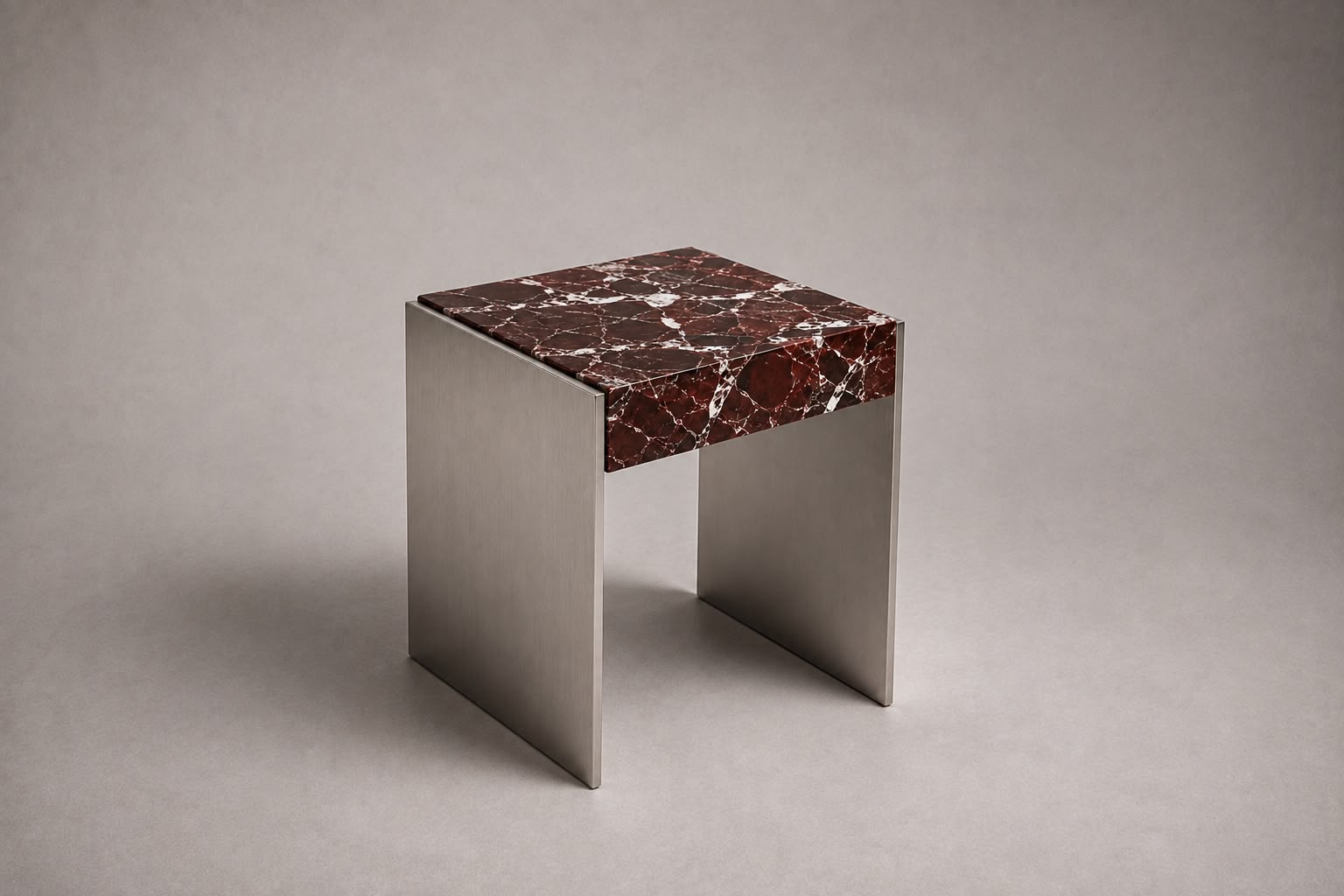 Anvil Rosso Levanto Marble Side Table
