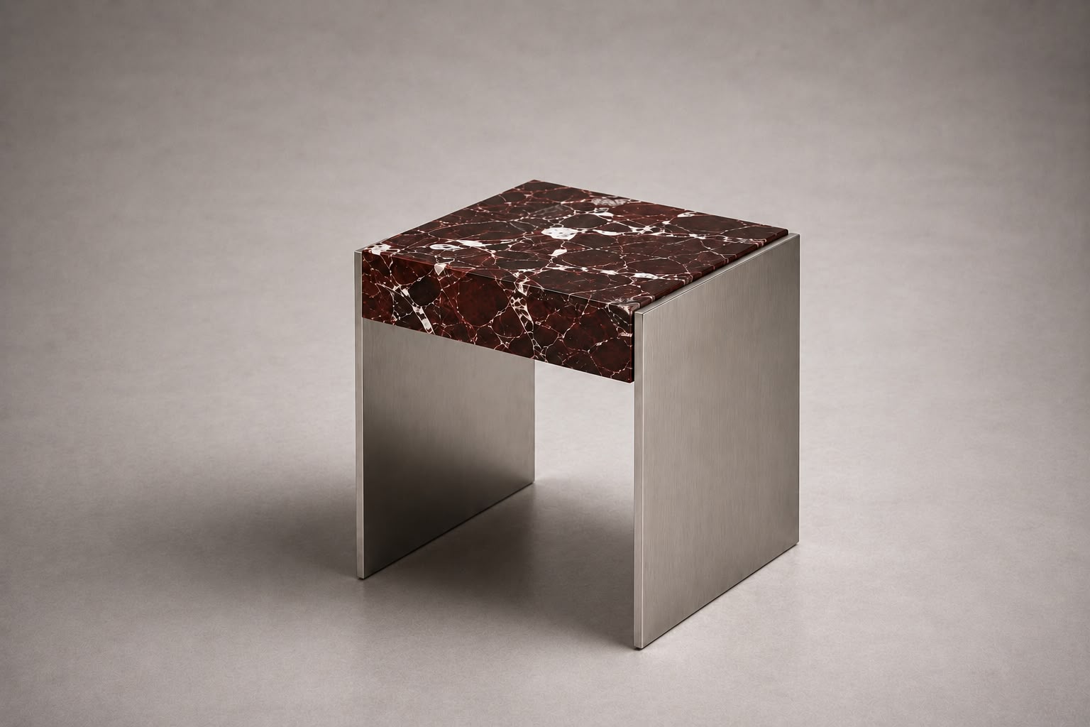 Anvil Rosso Levanto Marble Side Table