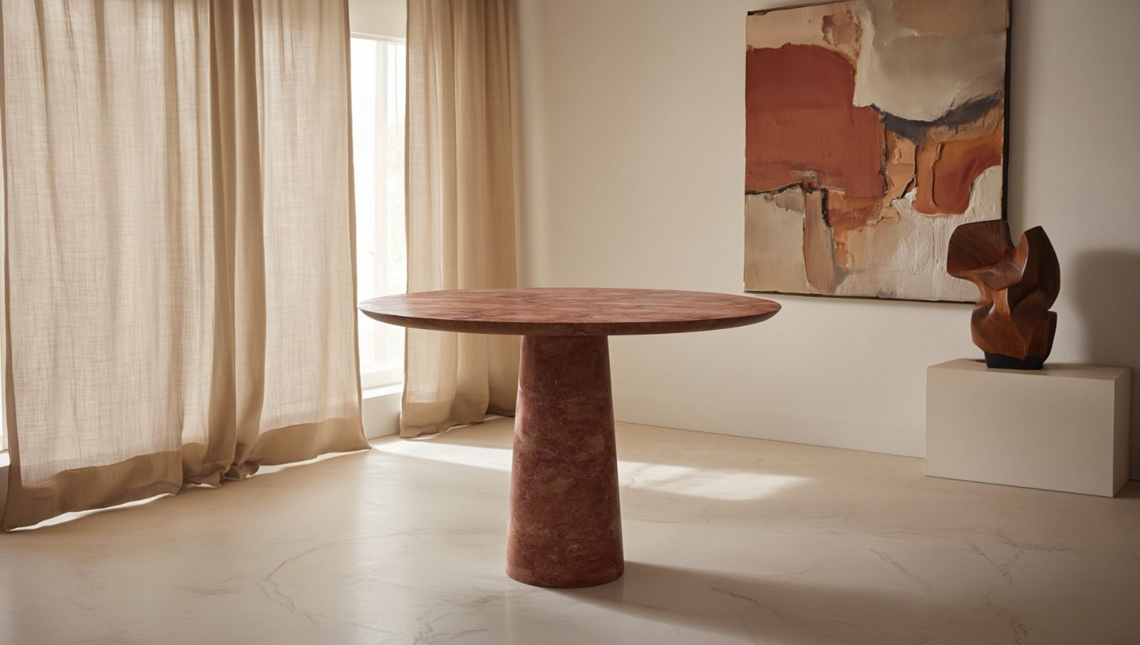 Essence Red Travertine Rundtisch