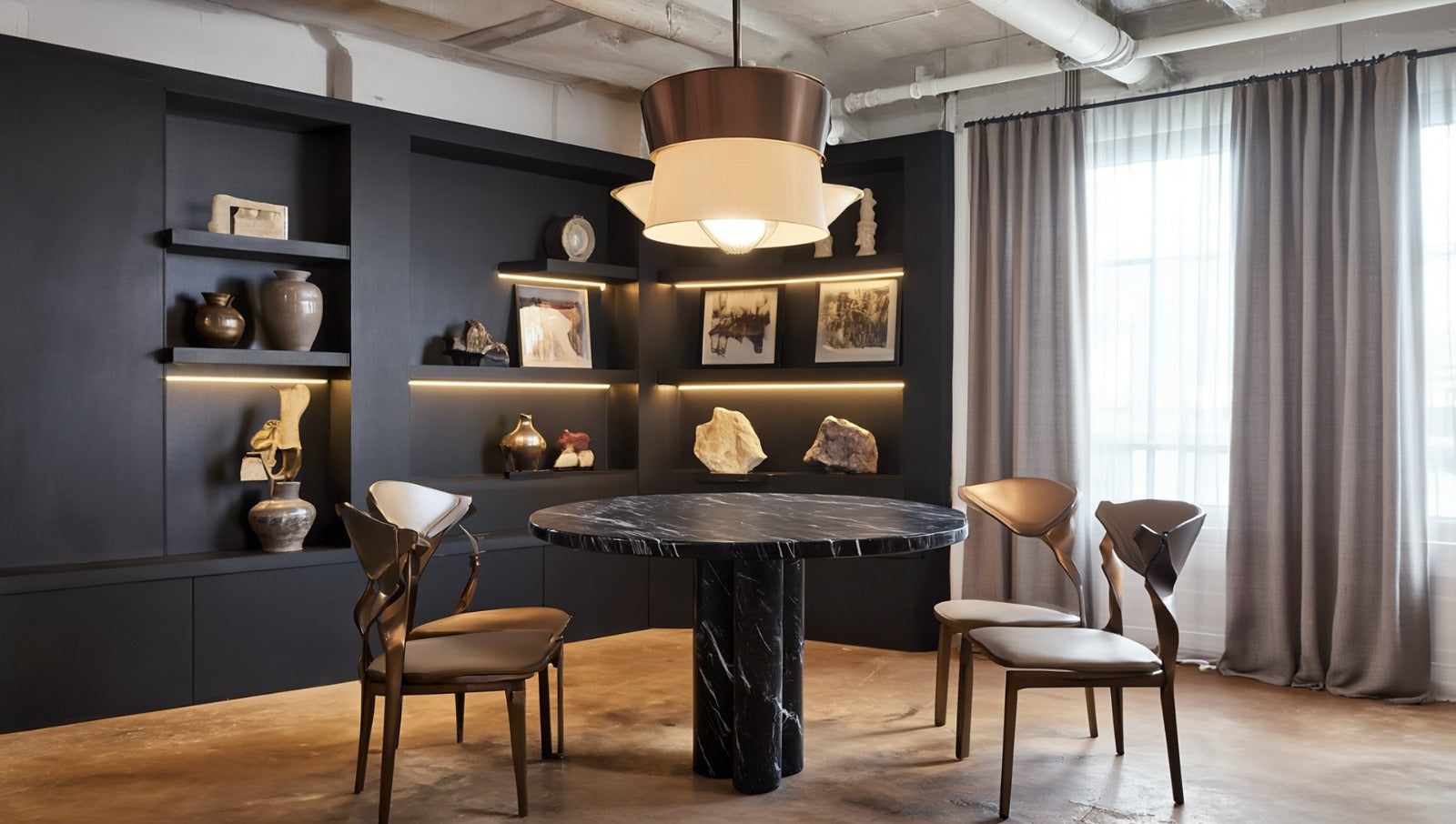 Zade Runder Tisch aus Alexander Black Marmor