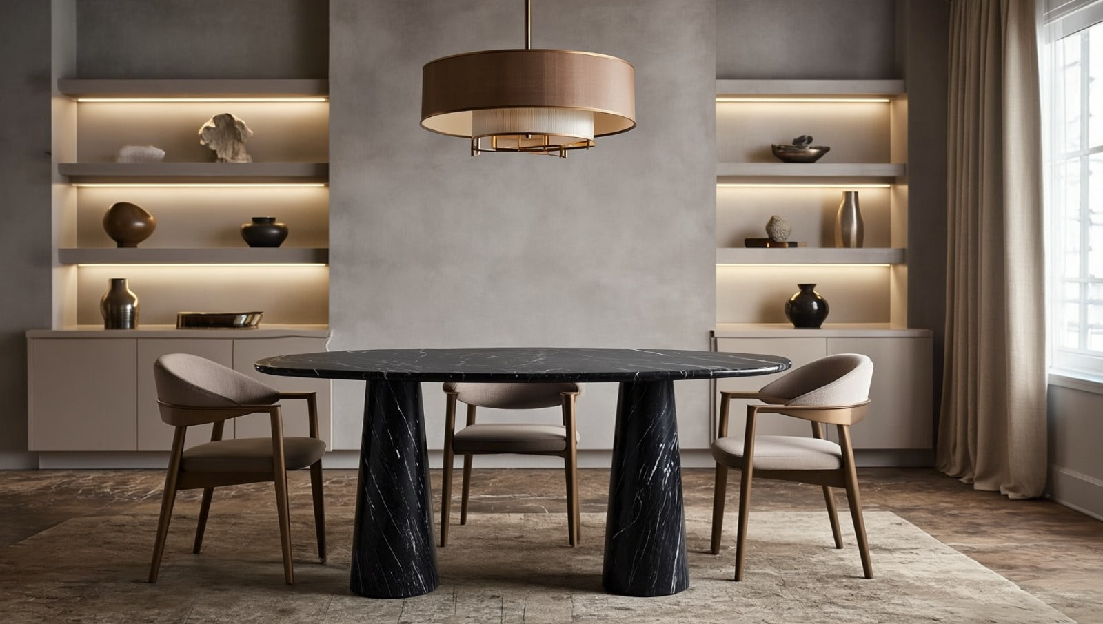 Elegance De Pierre Alexander Black Marmor Ovaler Esstisch