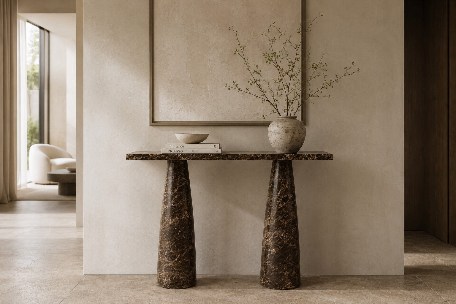 Gamme Emperador Dark Marble Console Table