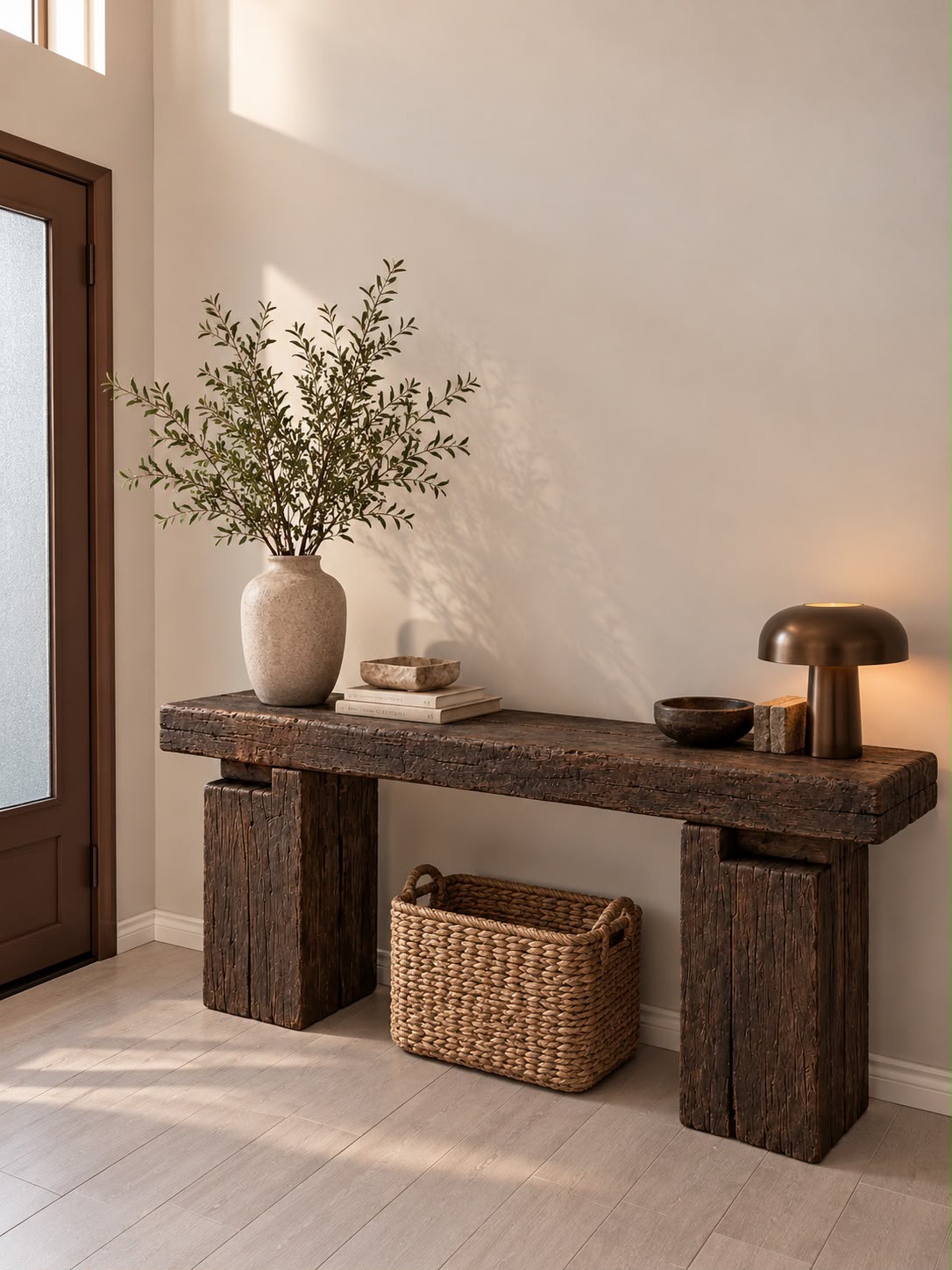 reclaimed wood console table. handmade reclaimed wood console table. custom reclaimed wood console table. solid reclaimed wood console table. rustic reclaimed wood console table. live edge reclaimed wood console table. narrow reclaimed wood console table. reclaimed wood entryway console table. reclaimed wood hallway console table. modern organic reclaimed wood console table.