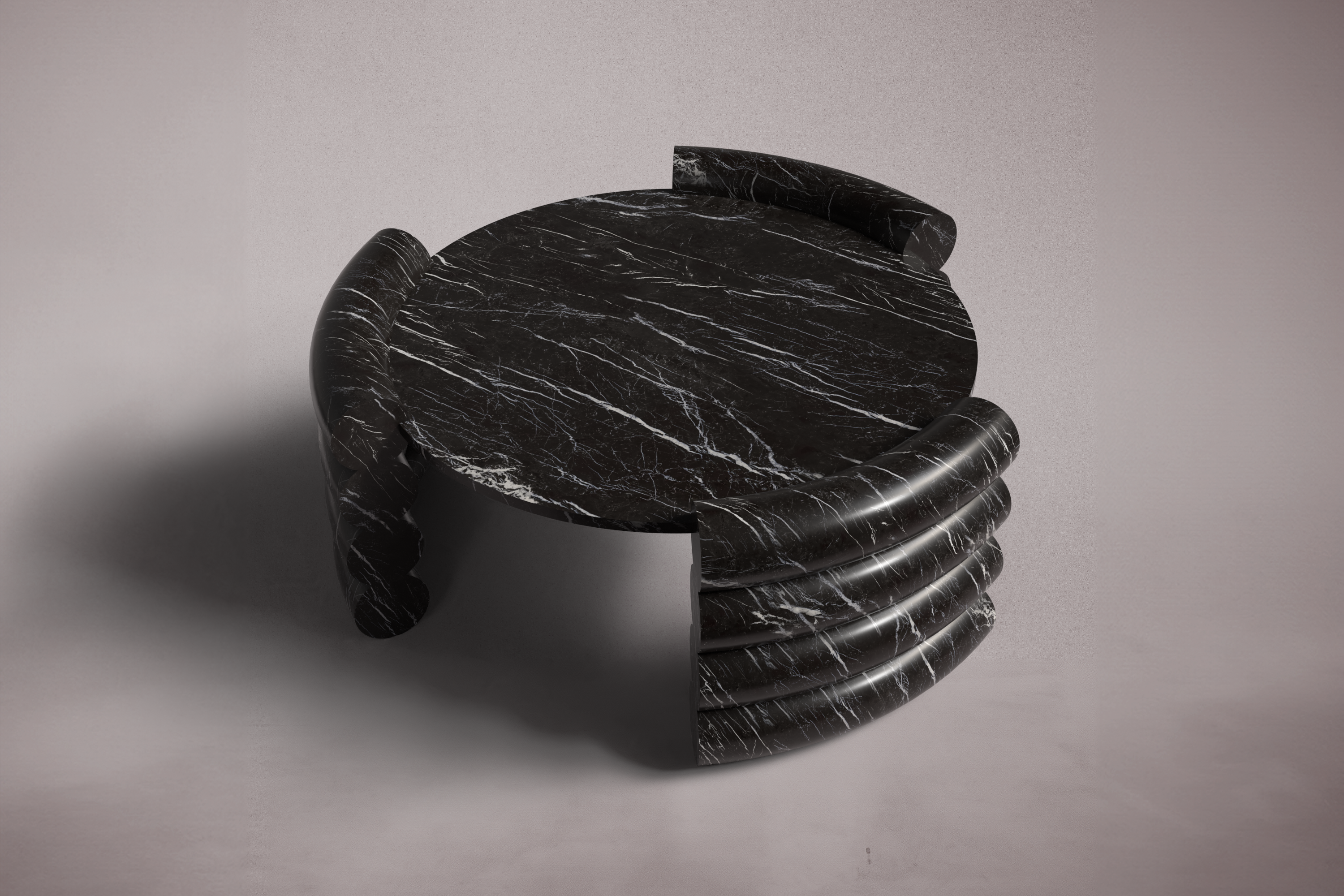 Antonette Alexander Black Marble Round Coffee Table