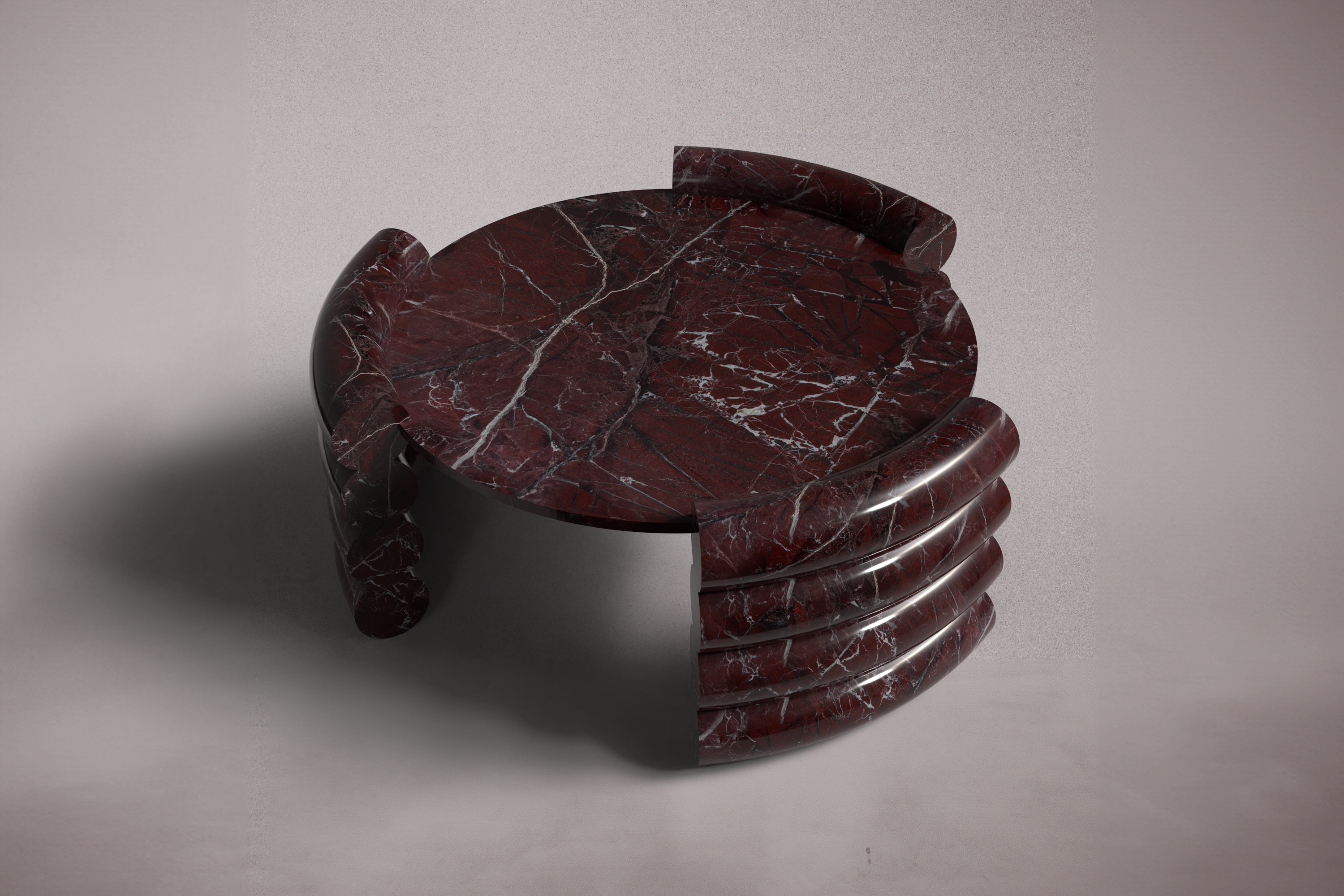 Antonette Rosso Levanto Marble Round Coffee Table